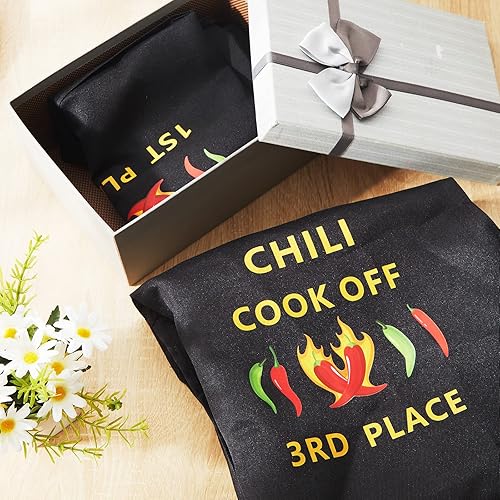 Miniatura 5 de Lasnten Delantales negros de 3 piezas para hombres y mujeres, premios de 1º, 2º, 3er lugar, cocina/cocina, unisex para adultos