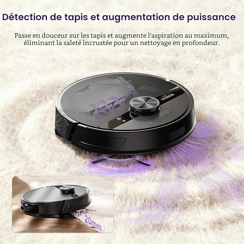 MONSGA MS1 Robot Vacuum Cleaner with Mop, 7000Pa Robotic Vacuum with Lidar Navigation, 180mins Runtime, 5 Editable Maps, APP/Remote/Voice Control, Ideal for Hard Floors and Carpets - 8