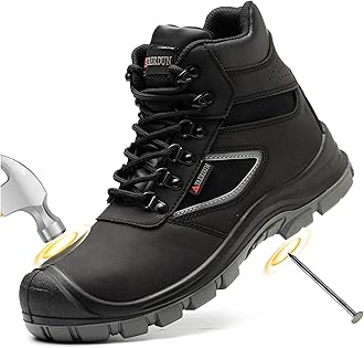 Steel Toe Boots for Men Waterproof Work Safety Shoes Non-slip Breathable Comfort Lightweight, Industrial & Construction Shoes, Indestructible Welding Boots