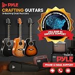 Pyle 41" Full-Size Cutaway Acoustic Guitar Kit – Steel Strings, Digital Tuner, Gig Bag, Strap, Picks – Beginner Bundle