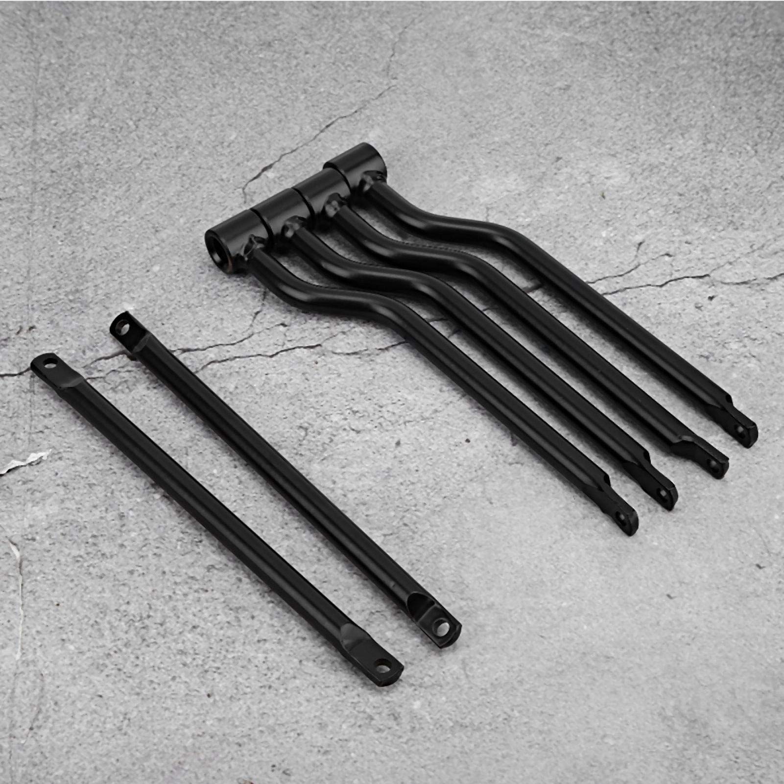 aqxreight - Supporto laterale per borsa da sella, staffa per barra di supporto laterale per borsa da moto in acciaio inossidabile (nero)