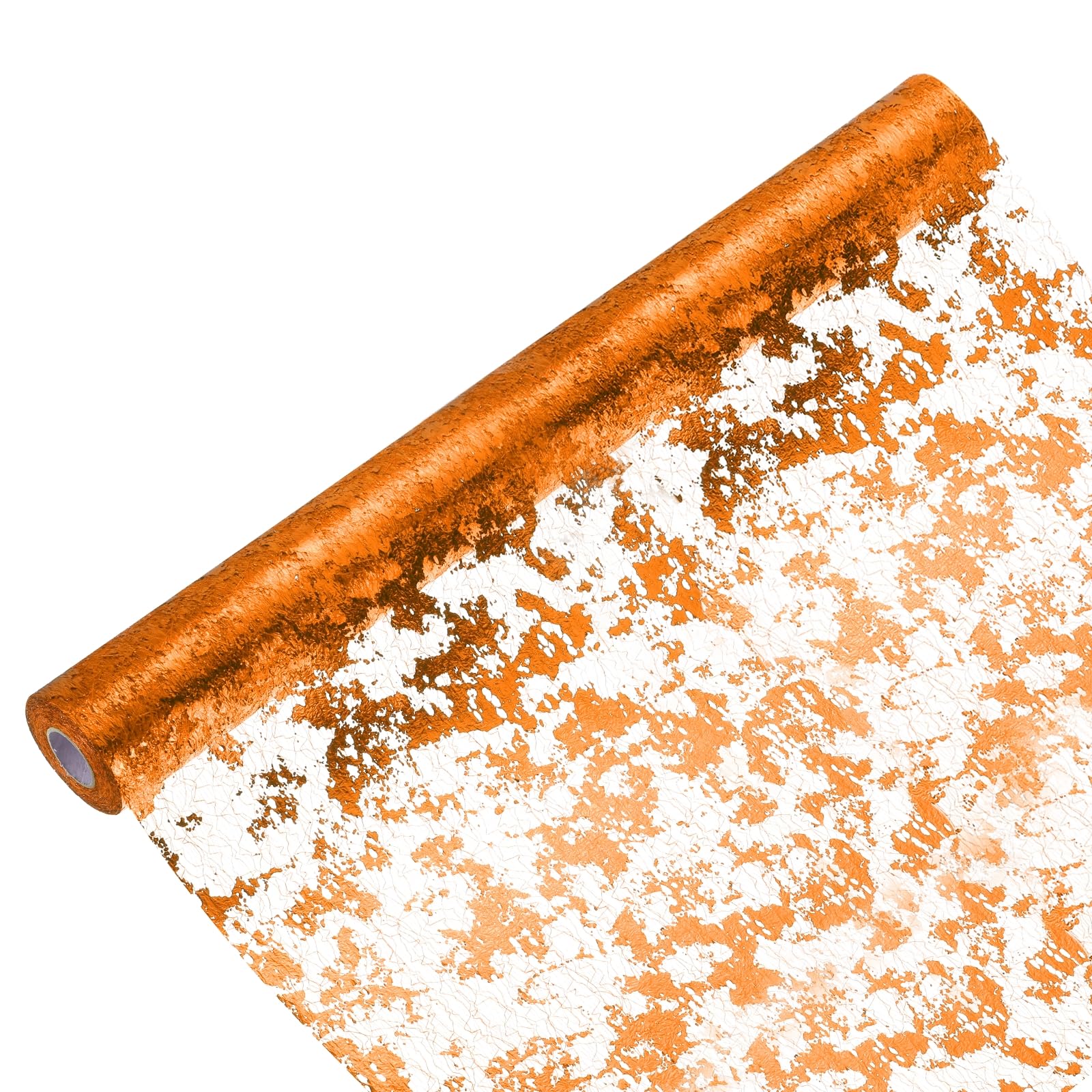 uxcell Rotolo di runner da tavola arancione, 50,8 cm x 4,5 m, con paillettes in rete metallica, decorazione da tavolo per matrimoni, feste di compleanno, Natale, Capodanno