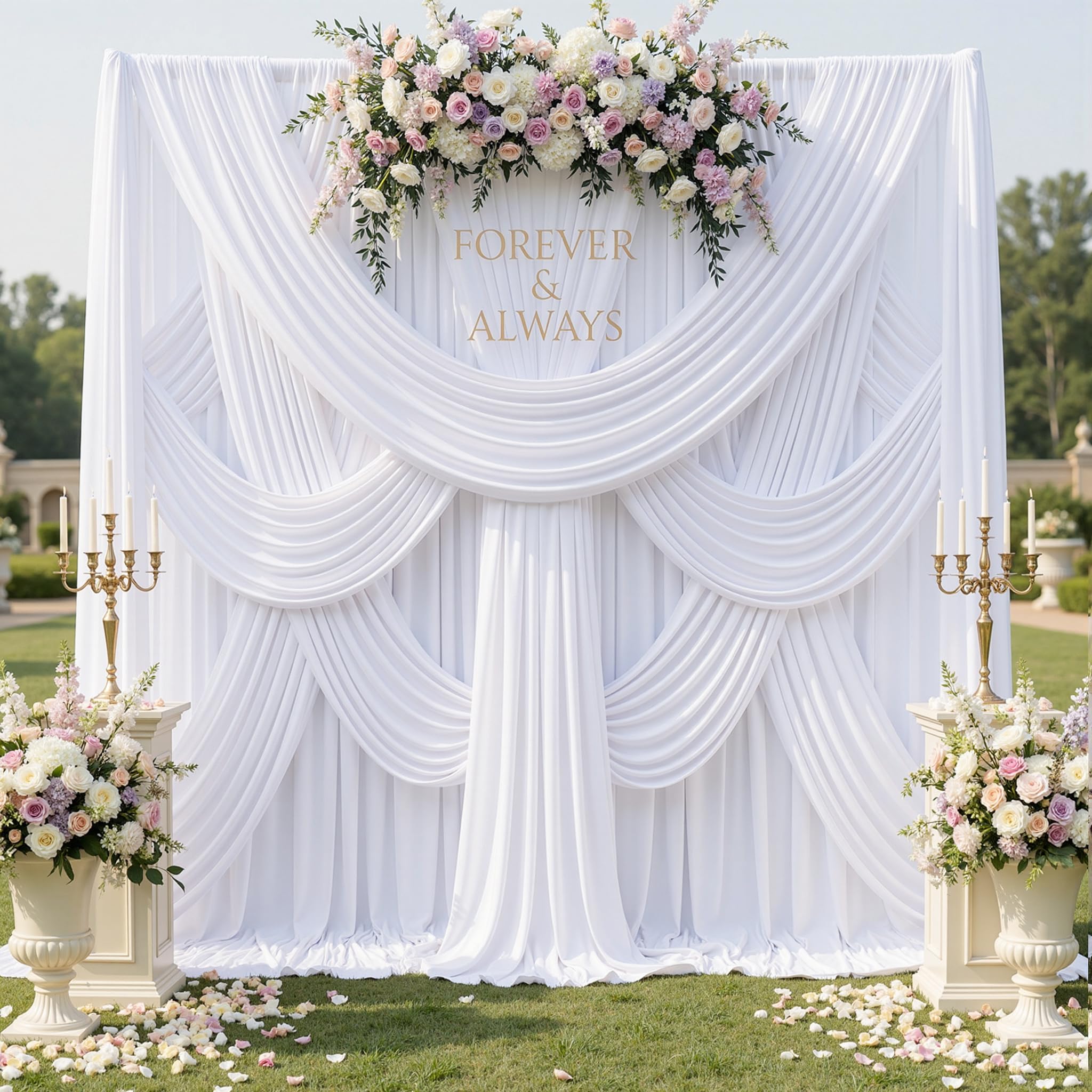 20x10ft Ivory Backdrop Curtain For Weddings