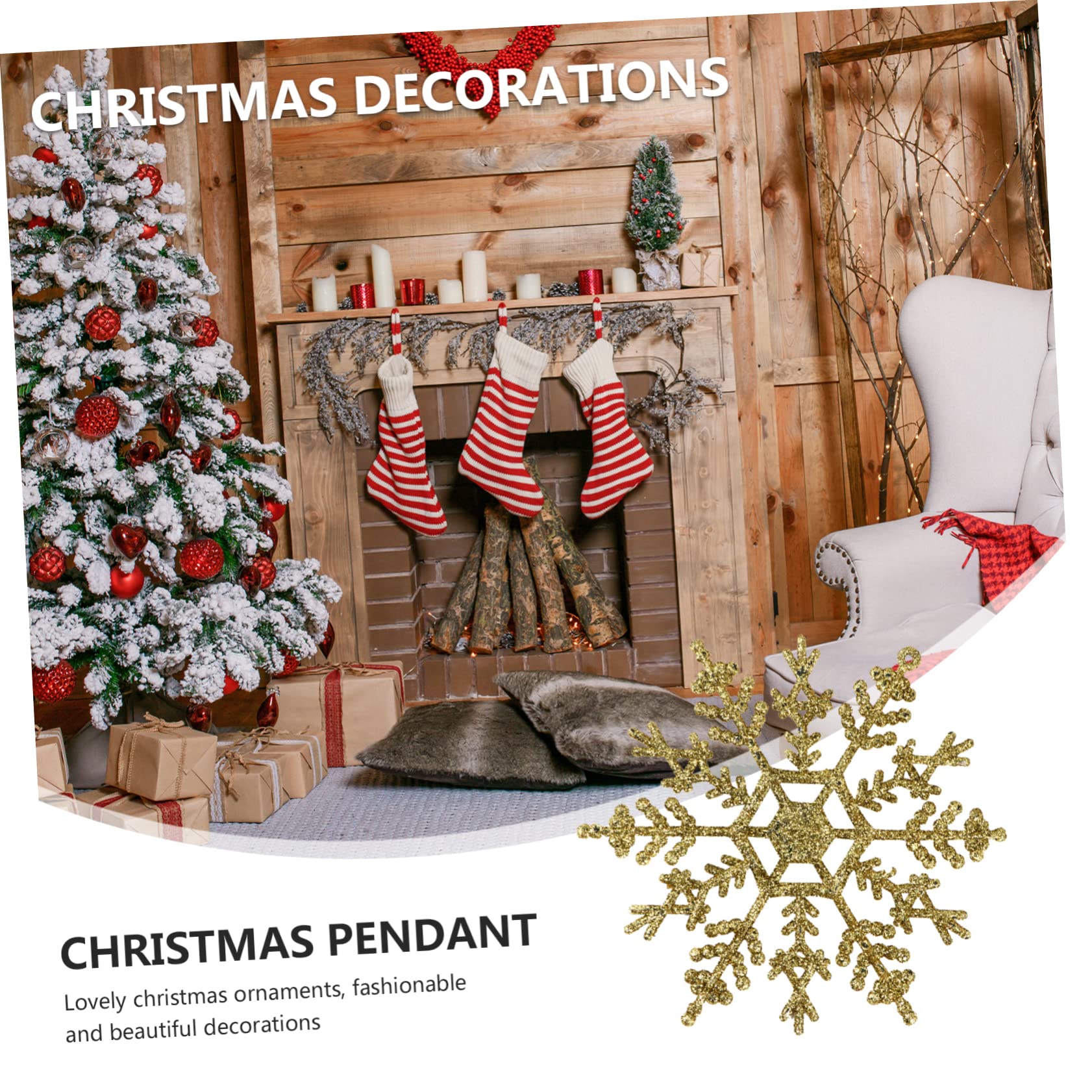 ABOOFAN 54 Stück Schneeflocken Dekozubehör Weihnachtsschmuck Weihnachtsdeko Zubehör Weihnachtsanhänger Weihnachtsbaumschmuck Weihnachtszubehör Hängende Ornamente