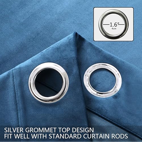 Miniatura 2 de SPXTEX Cortinas de terciopelo suave para salón, cortinas con aislamiento térmico de terciopelo para tratamiento de ventanas de dormitorio, paños de