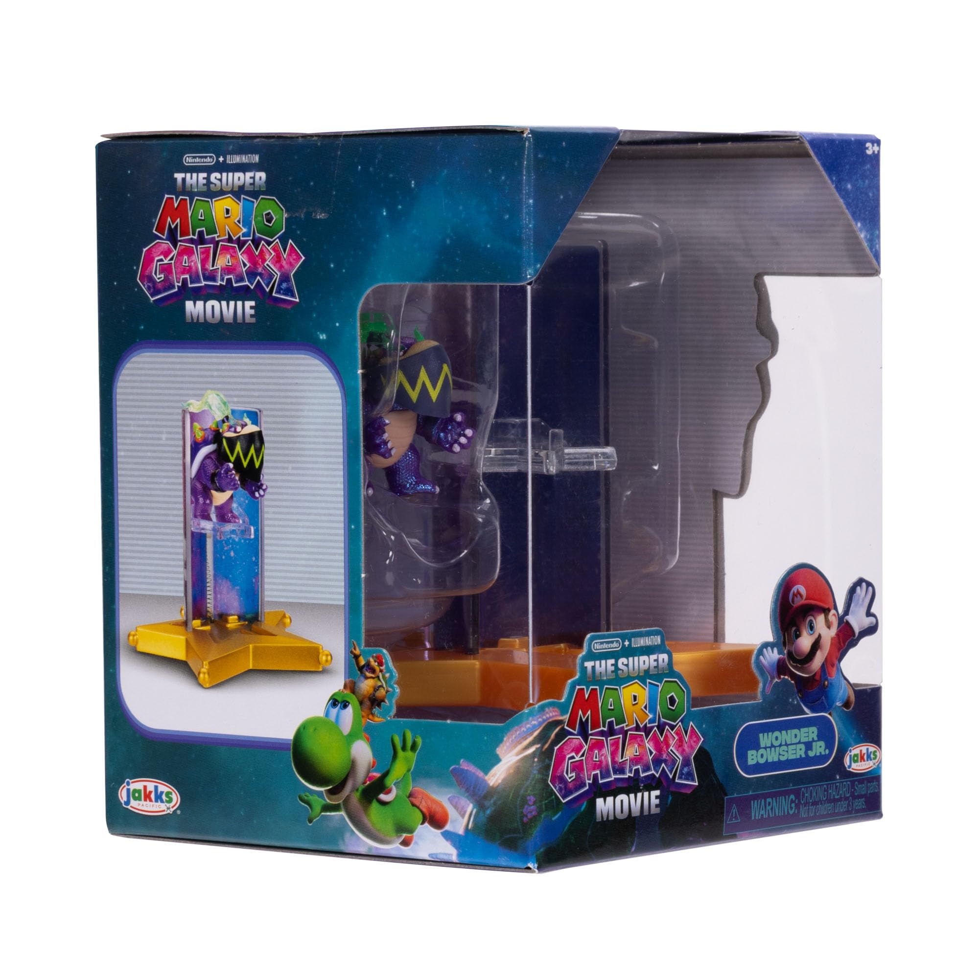 Zestaw figurek akcji 1,5" i wyrzutni gwiazd z filmu Super Mario Galaxy, oficjalnie licencjonowany, 6 figurek i sprężynowe podstawki, zawiera Mario, Luigi, Peach, Bowser Jr., Wonder Bowser Jr., Yoshi