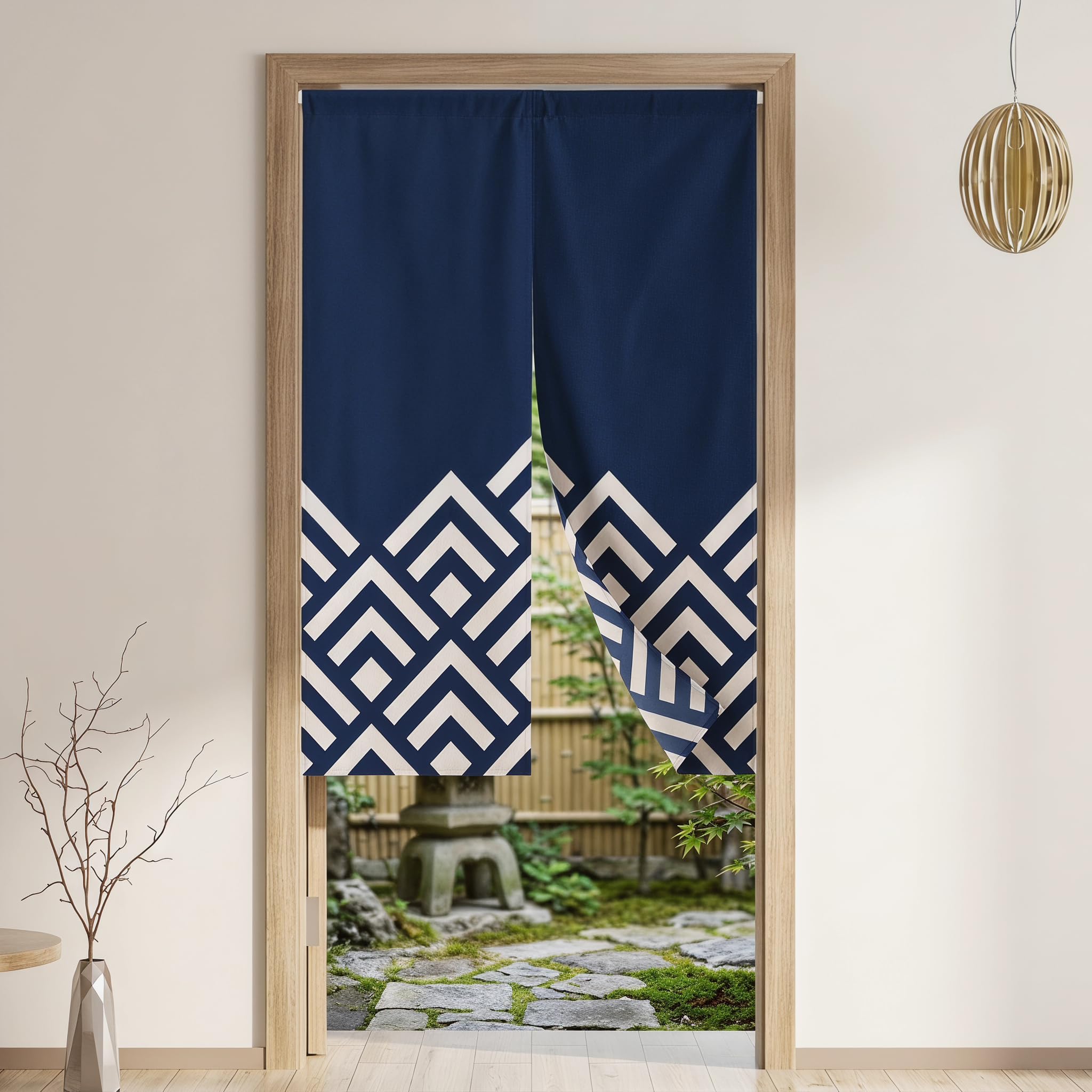 Noren Tenda Giapponese della Porta Tappezzeria Divisorie Lunga Tappezzeria Giapponese della Porta Tenda per Decorazione Porta Finestra Cucina triangolo 80 x 150 cm