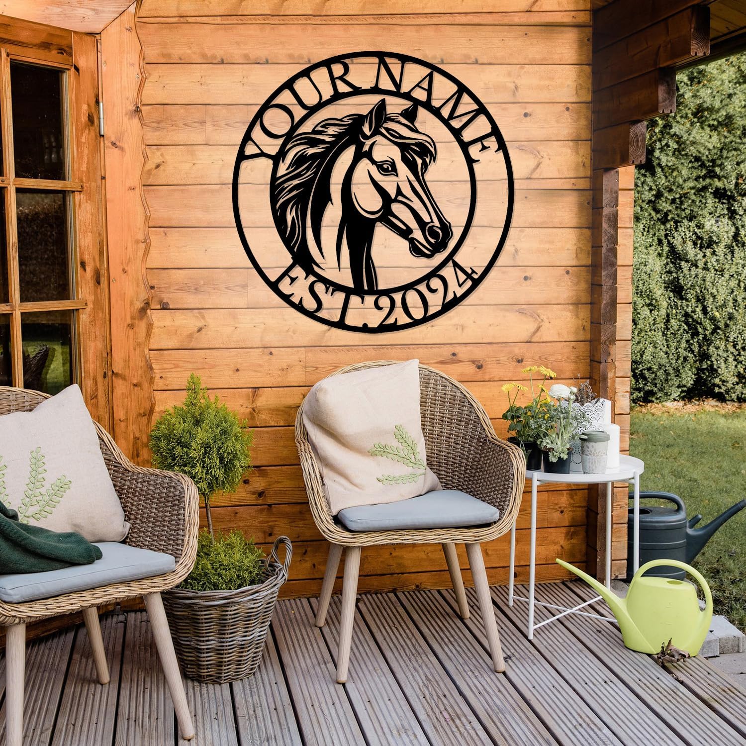 Custom Metal Horse Sign,Metal Horse Wall Art,Outdoor Horse Ranch Sign,Western Horse Barn Decor,Personalized Horse Farm Sign,Horse Stable Sign Decor, Horse Riding Sign,Cowboy Gift (Style-1)