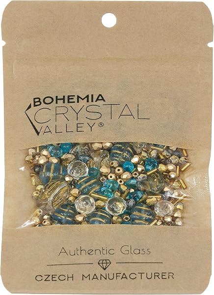 60 g Mix of Unique Czech Bohemia Glass Pressed Beads, Rocailles, Aztec Pale Gold Crystal, Matte and Glossy, Hand Made BCV - 5