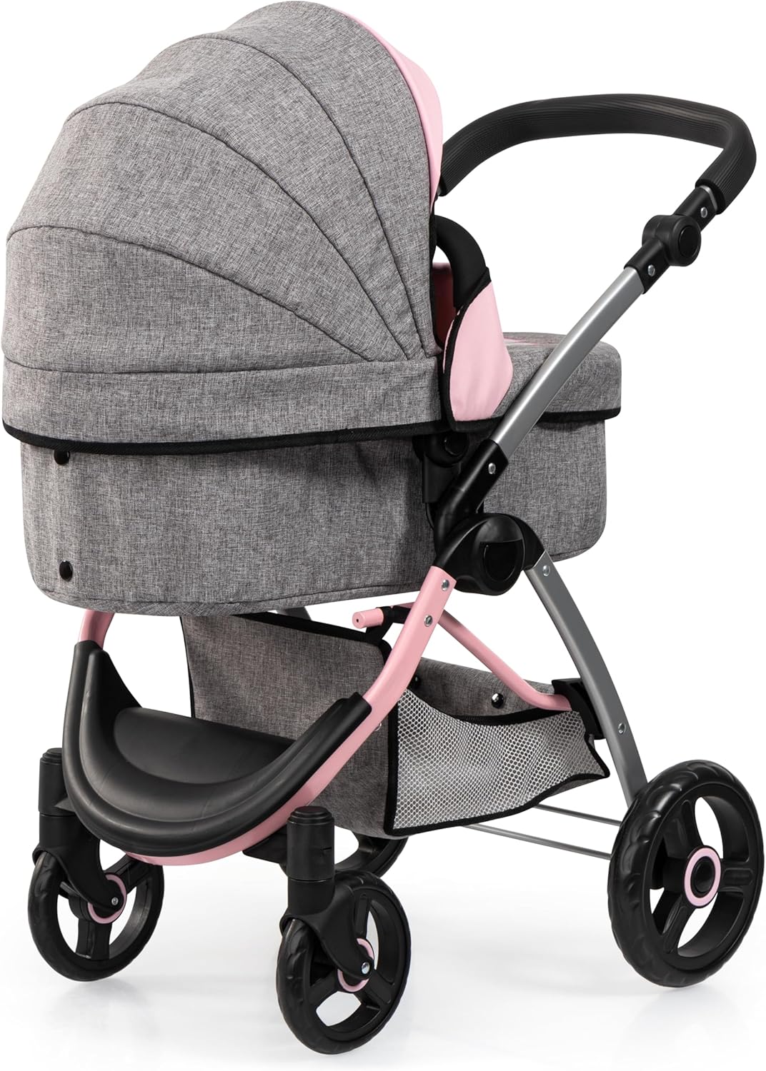 Side view of the Bayer Design City Max Doll Pram in pram mode