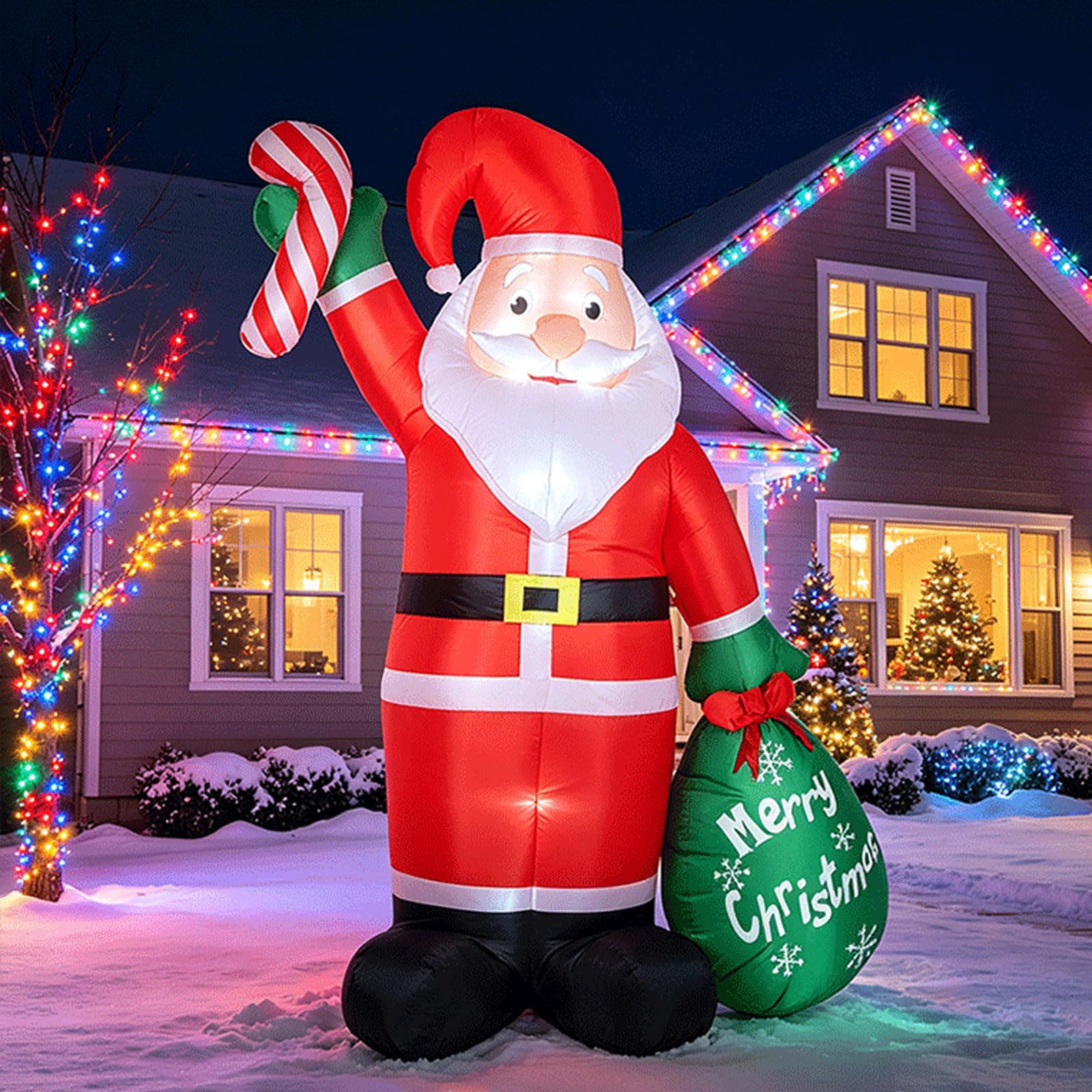 Decoración navideña inflable 240cm gigante Inflables navideños Papá Noel
