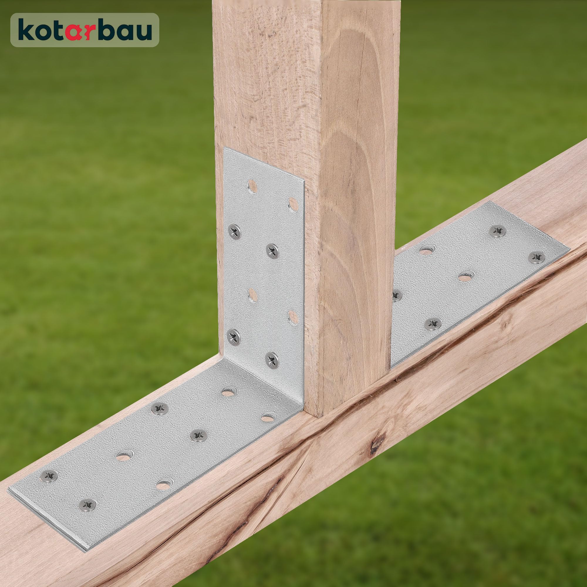KOTARBAU 50er Set Winkelverbinder 75 x 75 x 40 mm Verzinkt Stahl Bauwinkel Montagelöcher Möbelwinkel Schwerlast Holzverbinder Montagewinkel Stuhlwinkel