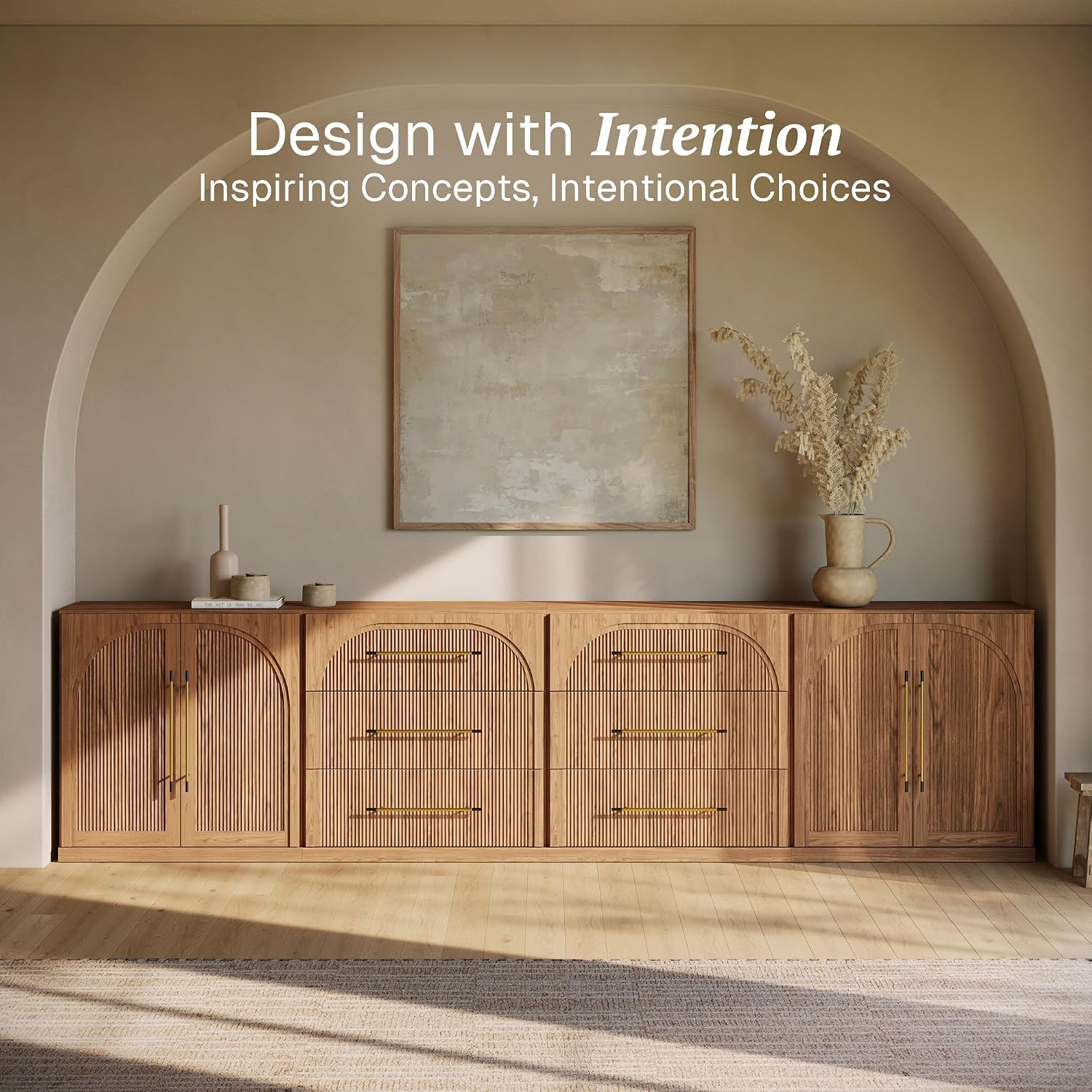  Jagger 4-Piece Modular Sideboard Buffet Cabinet - Camel thumbnail