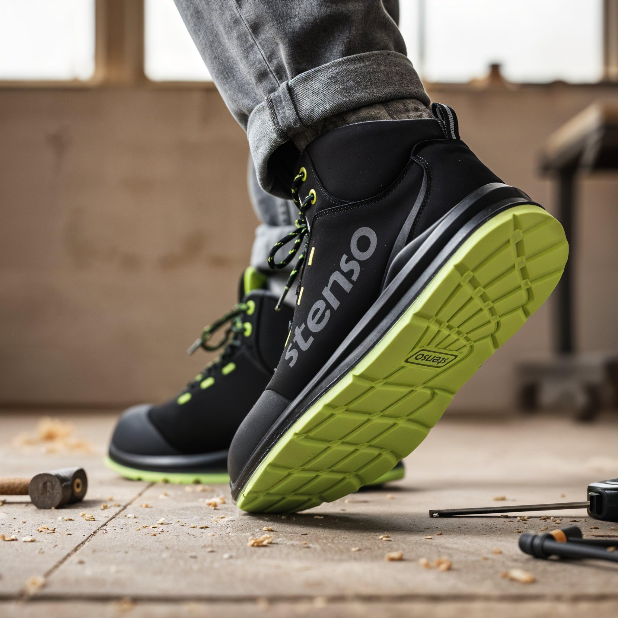 JETT Ankle MF S3 męskie buty robocze – lekkie, oddychające, wodoodporne buty ochronne dla mężczyzn – buty robocze damskie, antypoślizgowa podeszwa z poliuretanu/PU, czepek kompozytowy, antystatyczne