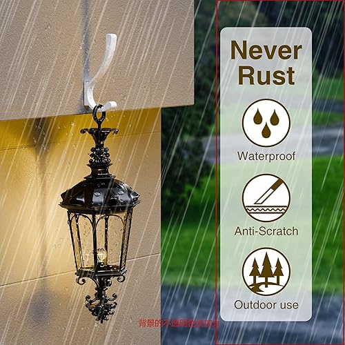 Miniatura 5 de Paquete de 4 ganchos de pared grandes blancos para colgar resistentes, ganchos de pared para colgar abrigos, mochilas, bolsos, toallas