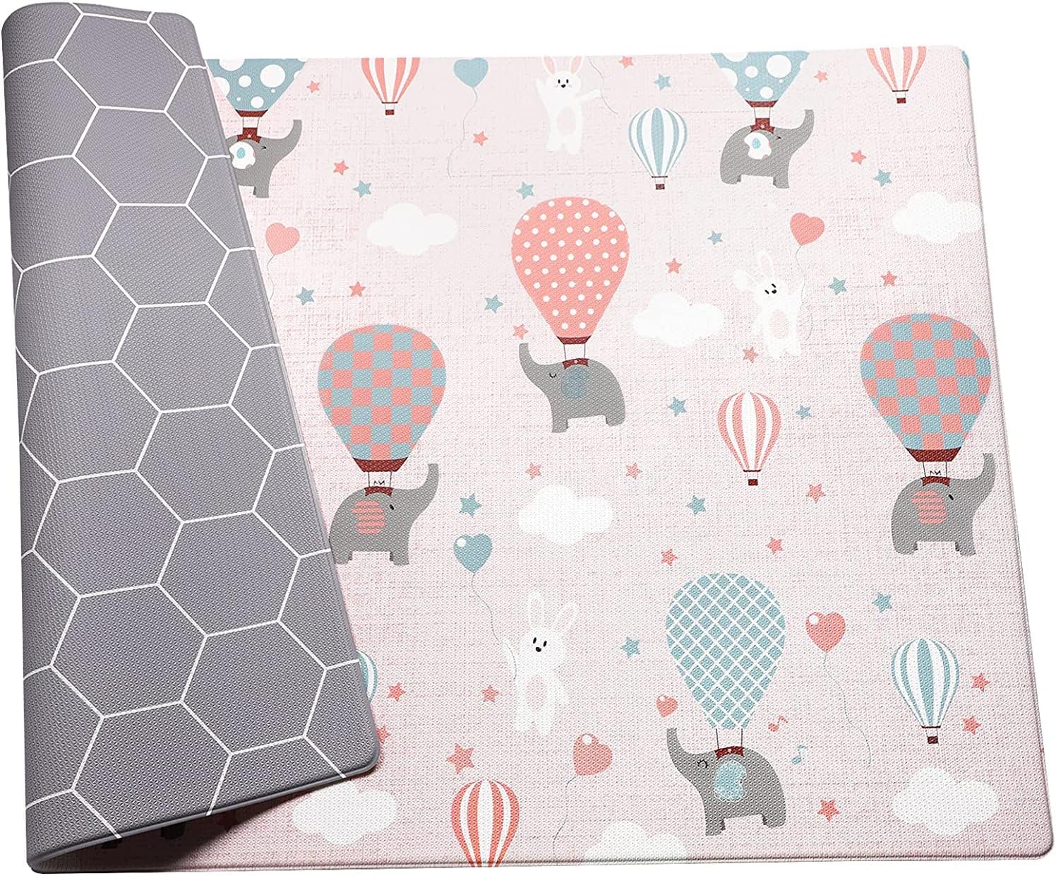 Baby Play Mat, Premium Crawling Mat, Non-Toxic Baby Rug-Cushioned, Reversible Anti-Slip Portable Rolling Floor Mat, Waterproof Soft Foam Playmat for Infants, Toddlers, Kid, Indoor Outdoor Use