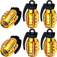 Vista 59 de 6 piezas tapas de válvula de neumático, cubiertas universales de válvula de neumático de aleación de aluminio para automóviles, camiones, SUV, Negro