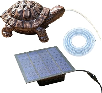 Pound Spitter, Solar Water Aerator, Resin Turtle Pond Spitter, Solar-Powered Fountain for Small Ponds & Outdoor Gardens
