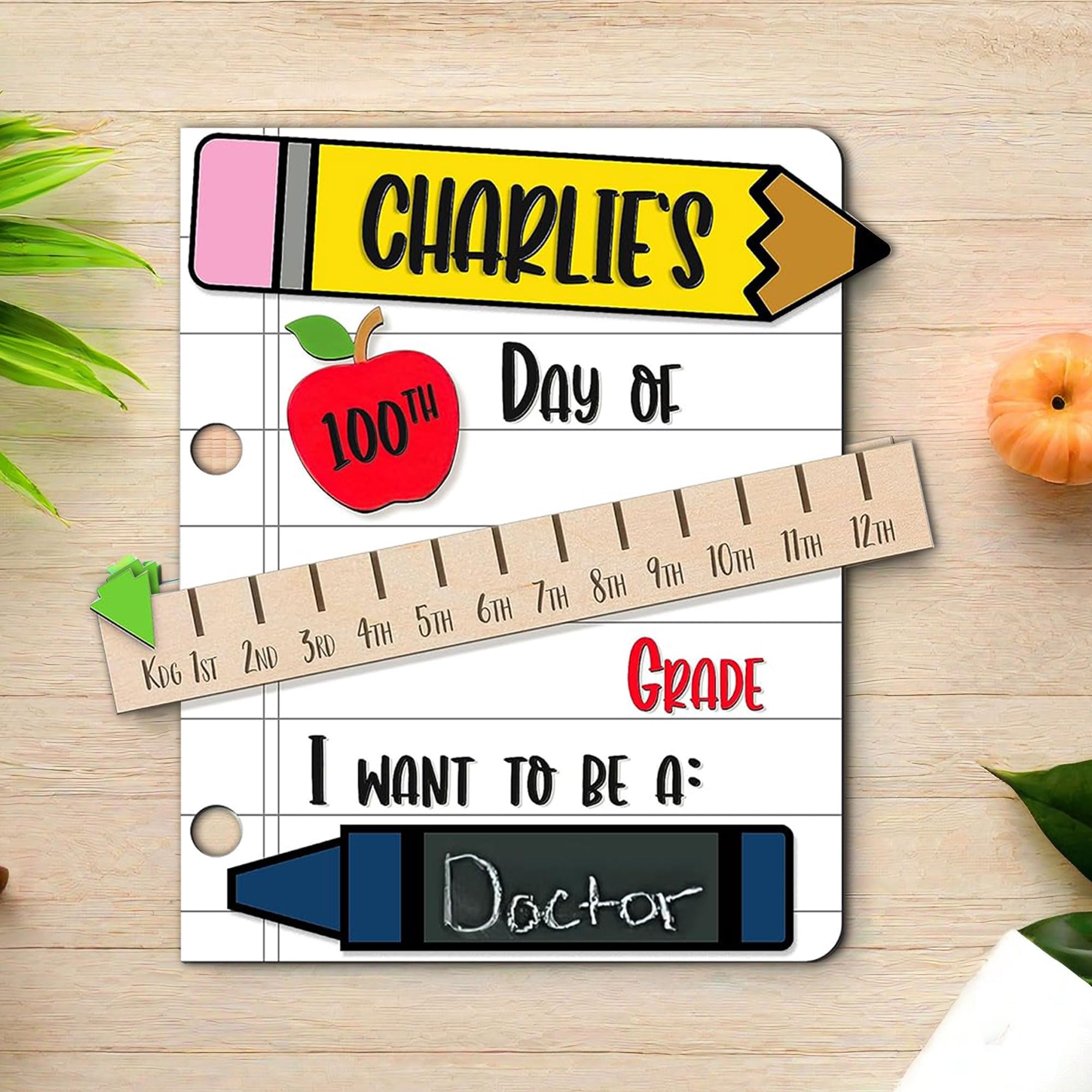 JeathFea First Day of School Board Sign, Personalised Starting School Sign, First and Last Day of School Message Sign for Students DIY Prop, Back to School Supplies