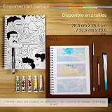 MEEDEN Bloc de papier pour supports mixtes : 22,9 x 30,5 cm, 50,8 kg/165 g/m², carnet de croquis à spirales avec couverture DIY – 60 feuilles de bloc de dessin pour supports humides et secs aquarelle - 7