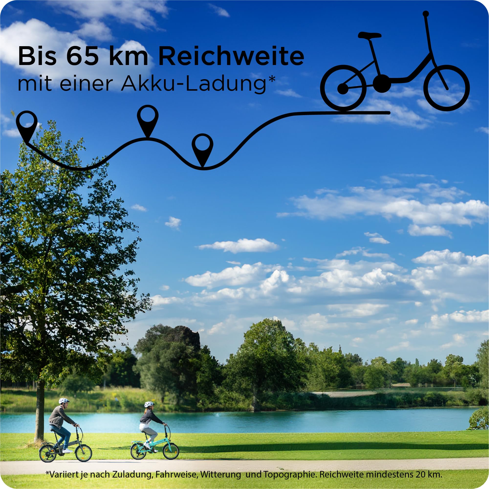 ZÜNDAPP Z101 E Bike 20 Zoll Klapprad für Erwachsene 150-180 cm Elektro Fahrrad 6 Gänge Klappfahrrad Pedelec mit Beleuchtung StVO Faltrad Cityrad faltbar