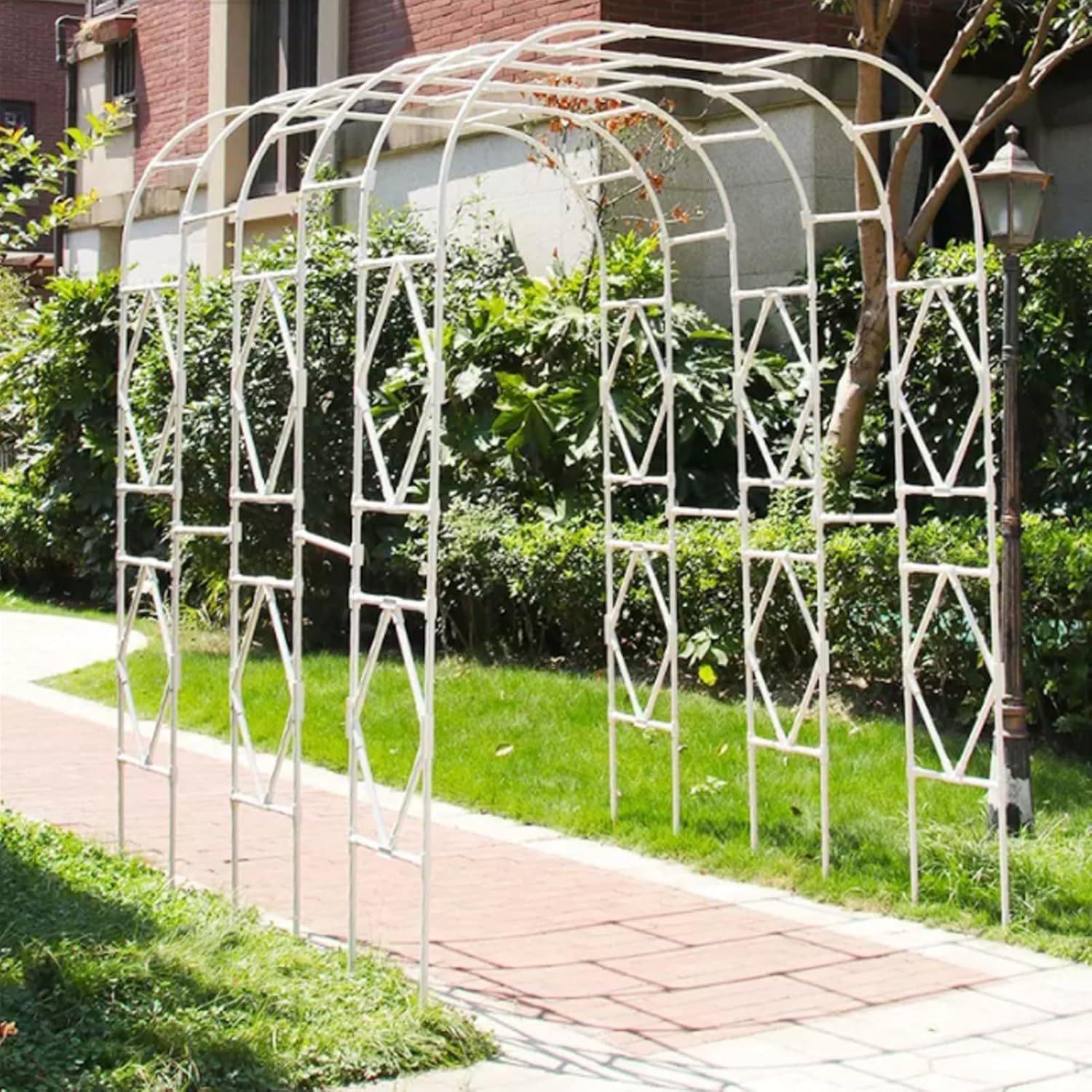 Metal Pergola Arbor, Arch Garden Arbor, Garden Arch Trellis for Climbing Plants, for Wedding, Backyard, Lawn, Patio, Bridal Party Decoration, Weather Resistant(Black,47x15.7x94.5in)