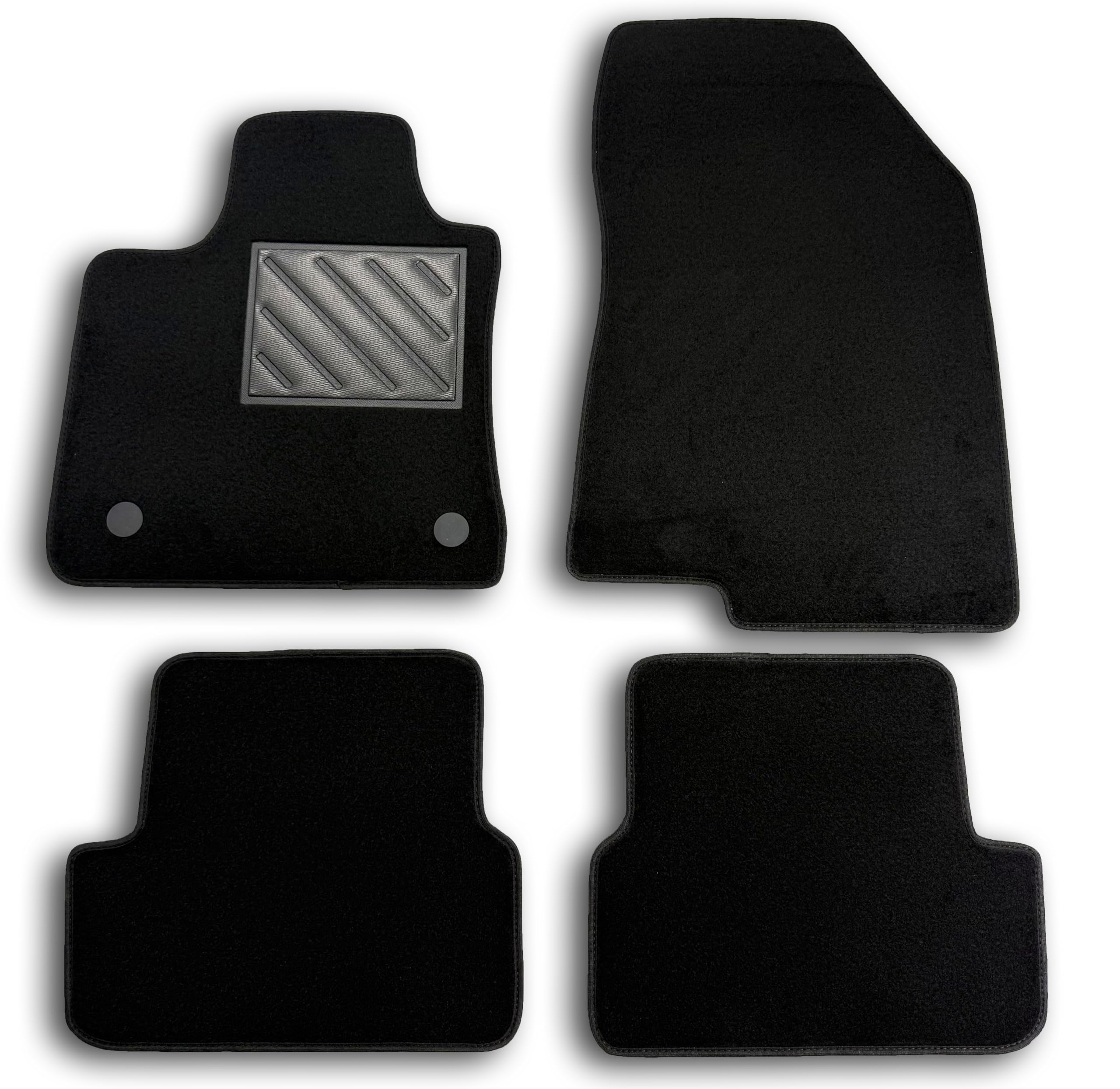 Tapis pour Dacia Sandero III à partir de 2021 - Tapis de Voiture sur Mesure antidérapant, Talonnette en Caoutchouc renforcé, Boutons de Fixation, Noir