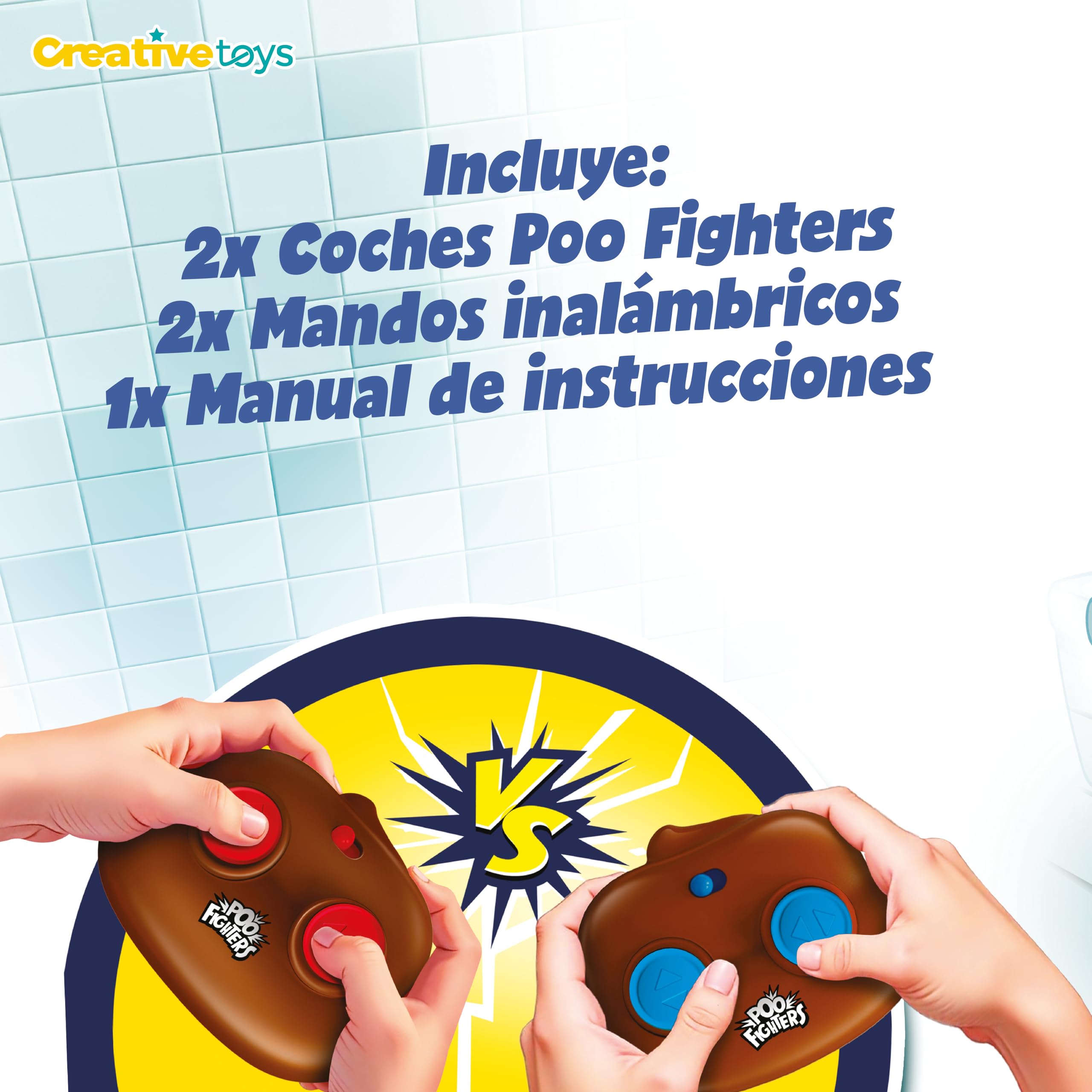 Poo Fighters – interaktywna gra RC dla dzieci, walka o toalety z zdalnie sterowanymi samochodami, zabawnymi wstrząsami i efektami dźwiękowymi, zabawka elektroniczna dla dzieci, idealna na prezent, dla
