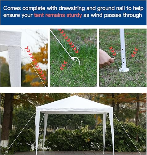 Miniatura 4 de Toldo impermeable para exteriores, 10 x 10 pies, carpa para fiesta, boda, carpa para bodas, color blanco
