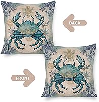 Vista 31 de Funda de cojín de pulpo costero para exteriores, decoración moderna de 18 x 18 pulgadas, decoración náutica costera de playa, casa, vida marina