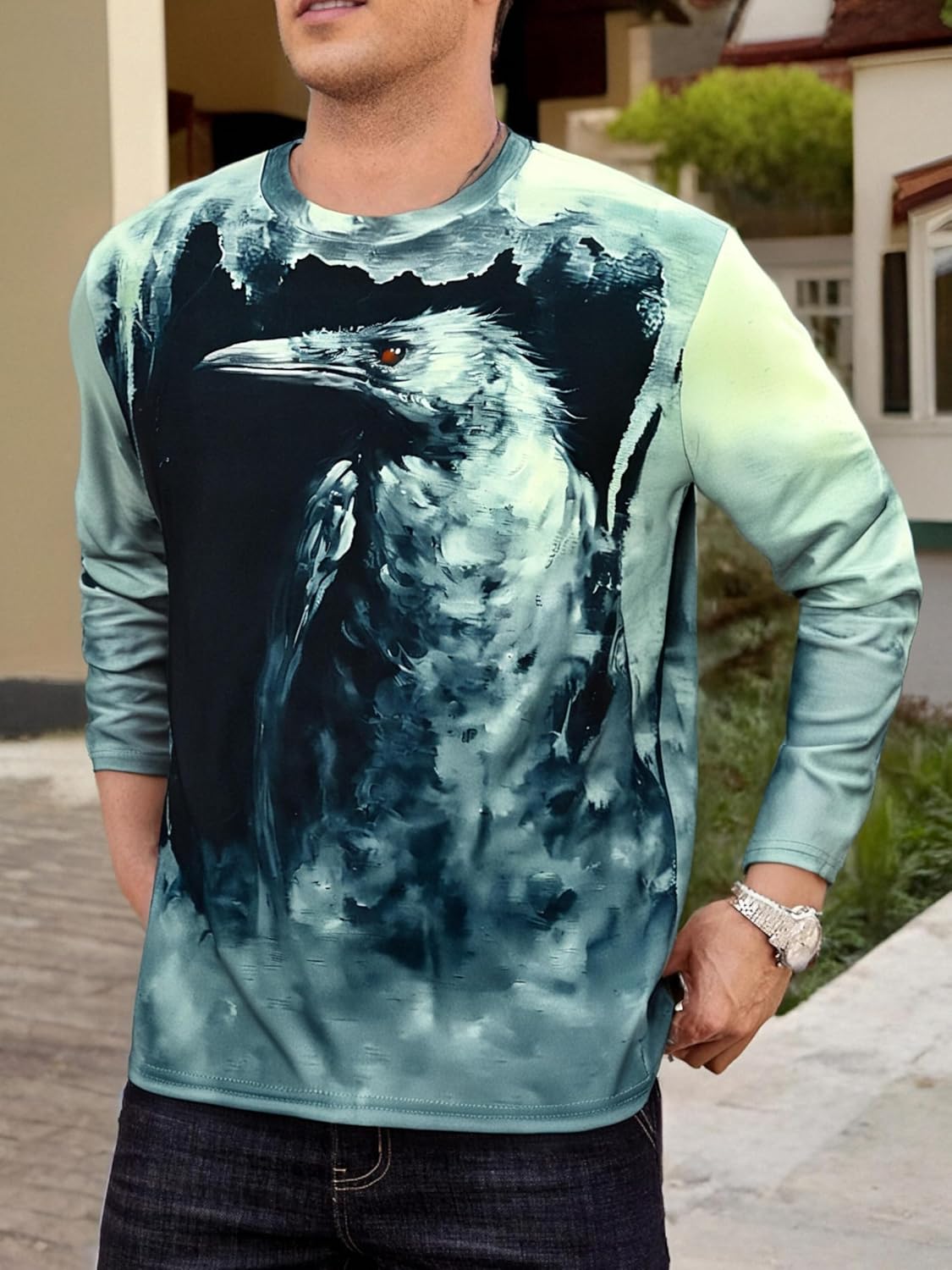 Camisetas masculinas estampadas manga longa casual gola redonda com design abstrato estampado leve streetwear pulôver em promoção! Veja a oferta e mais achadinhos de Camisetas 4 Hoje é o melhor dia para comprar Camisetas masculinas estampadas manga longa casual gola redonda com design abstrato estampado leve streetwear pulôver com aquele preço maroto! Promoção! Aproveite a oferta! 4