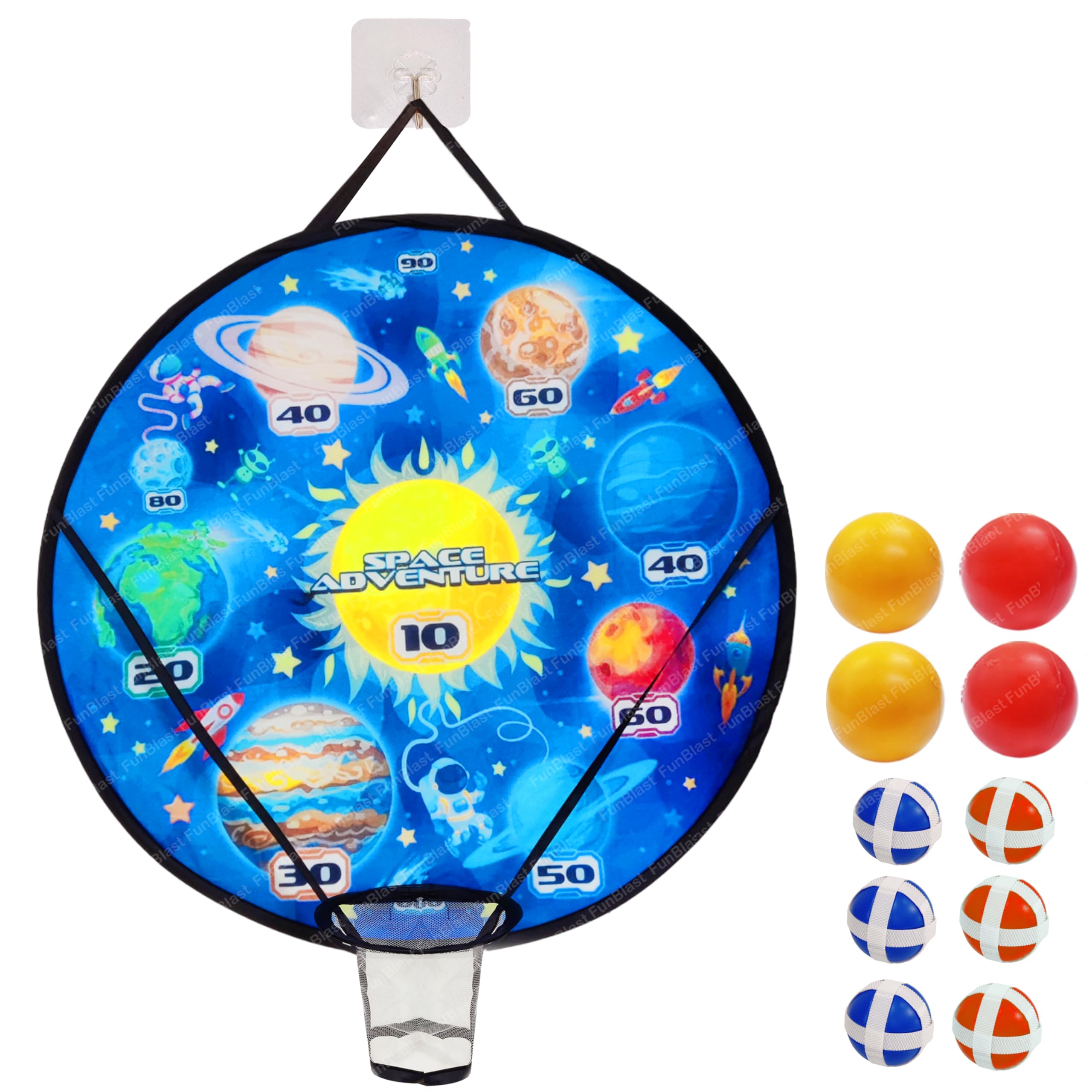 FunBlast 2 in 1 Sticky Target with Basket Ball for Kids – Space Theme Target Shooting Games, Indoor Outdoor Fun Games, Basketball Hoop for Kids, Toys for Kids (B0D1CGJFR4) Amazon Price History, Amazon Price Tracker