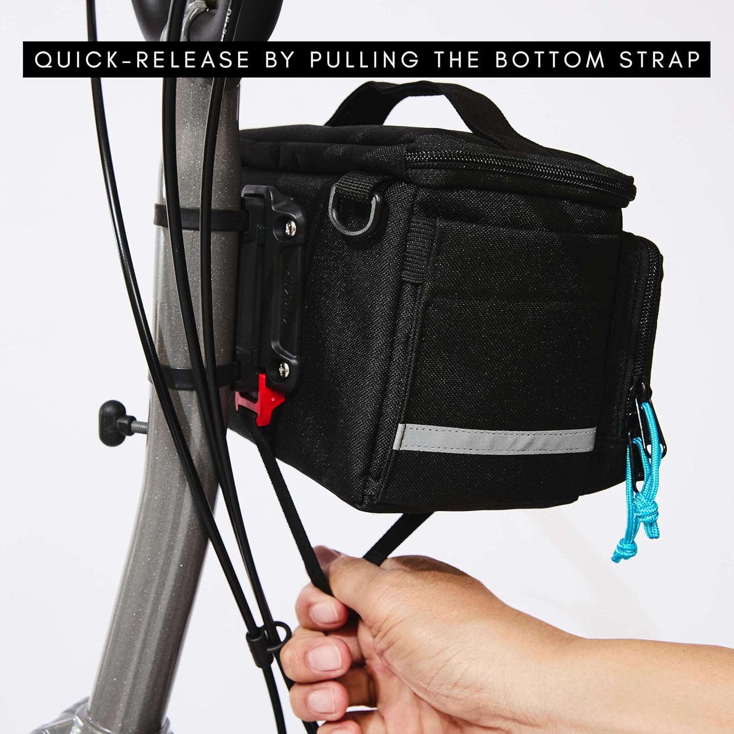 Vincita Candid S Stem Bag for Folding Bikes – Compact 2.8L Handlebar Pouch with KLICKfix Quick-Release Mount – Magnetic Easy-Access Handle – Green – Fits 15-60mm Stems (Brompton, Dahon, Tern)