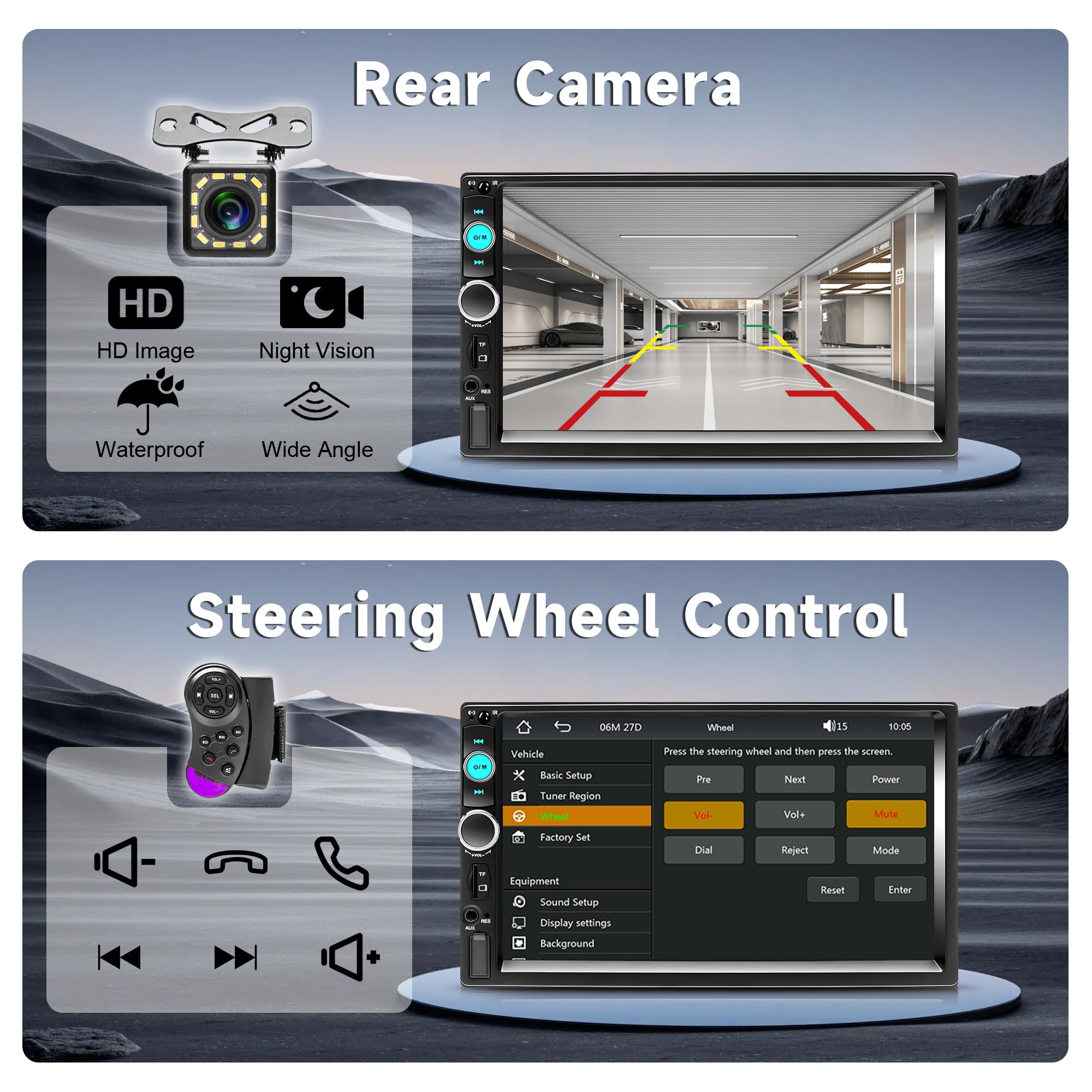 Rimoody 2 Din Autoradio Mit Wireless Carplay & Android Auto - 7 Zoll Touchscreen DAB+