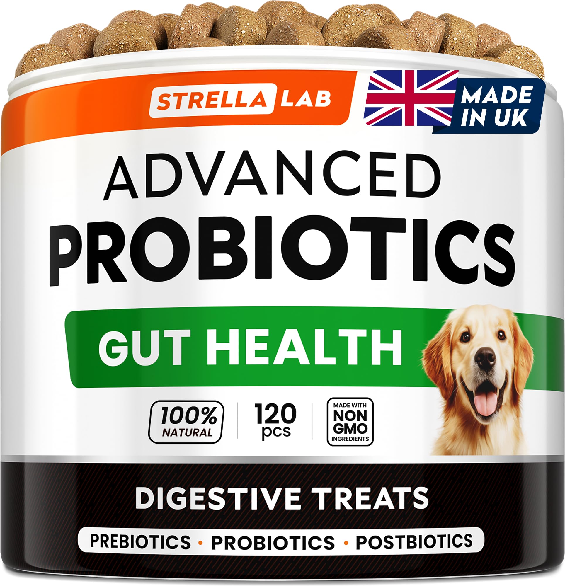 Advanced Probiotics for Dogs Gut Health with Fibre, Pre, Post & Probiotic Treats