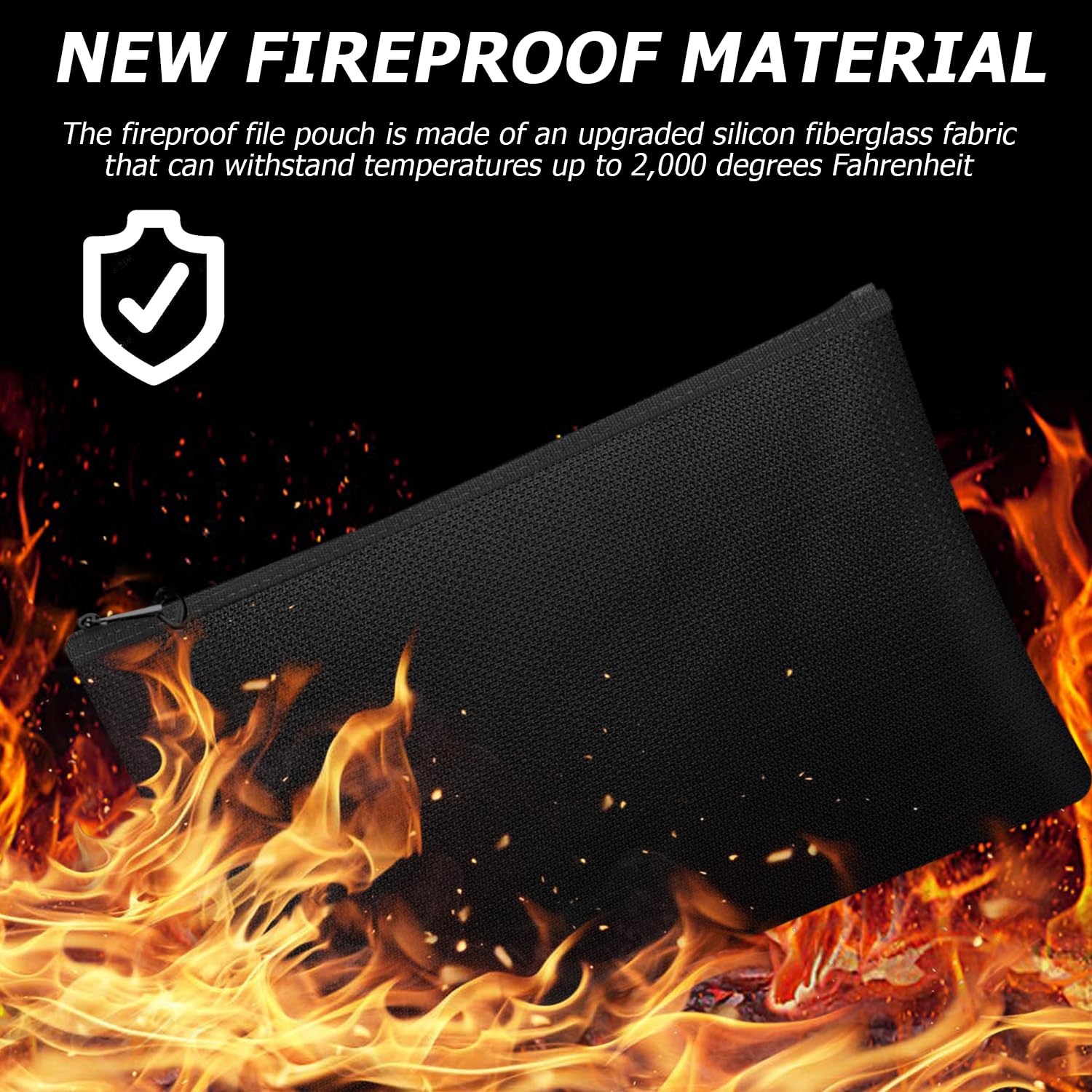 LAKSOL Pochette Anti Feu, Sac Ignifuge Et Etanche Pour Documents Porte Documents Pochette De