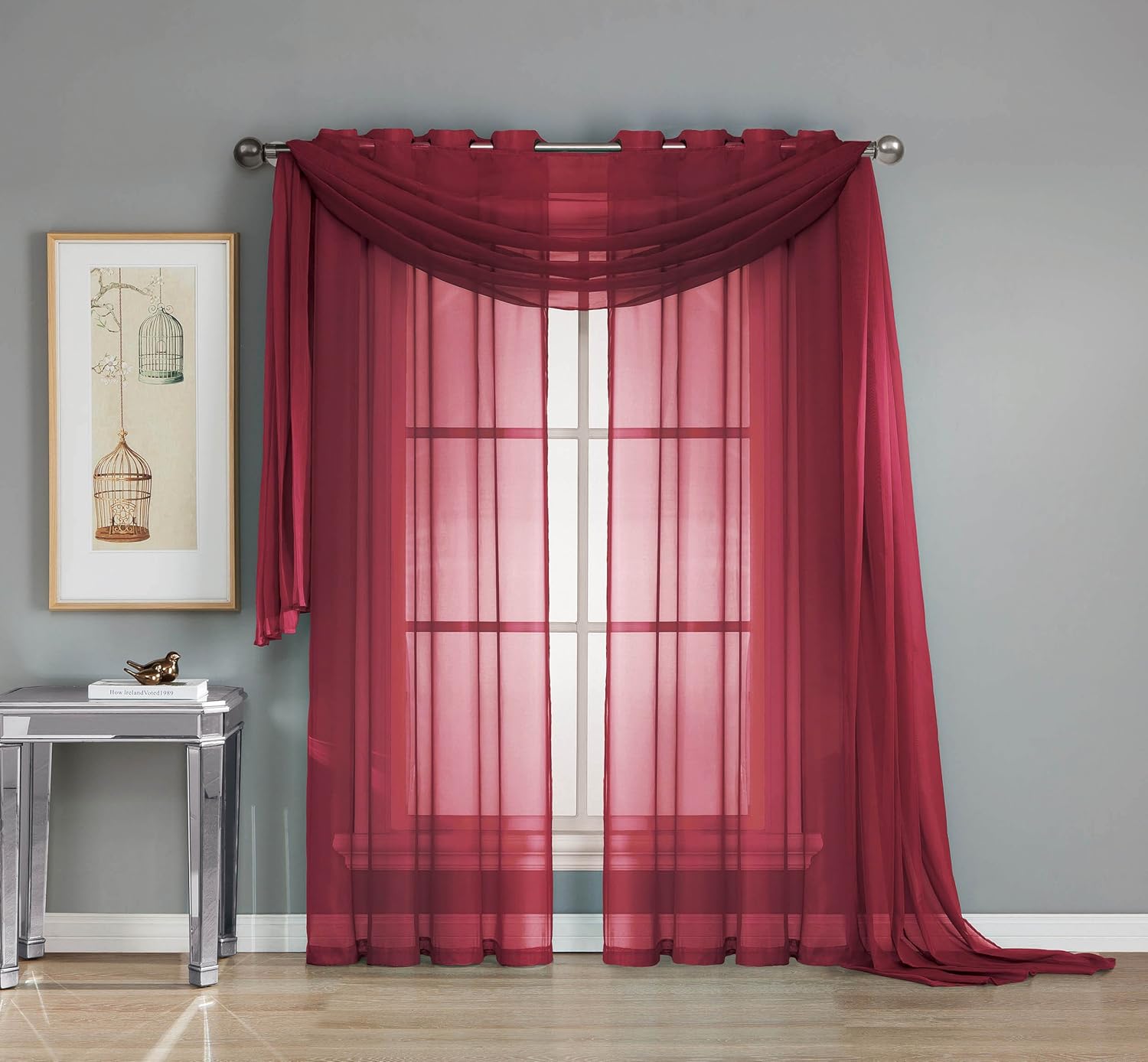 Window Elements Sheer Voile 54 x 216 in. Curtain Scarf