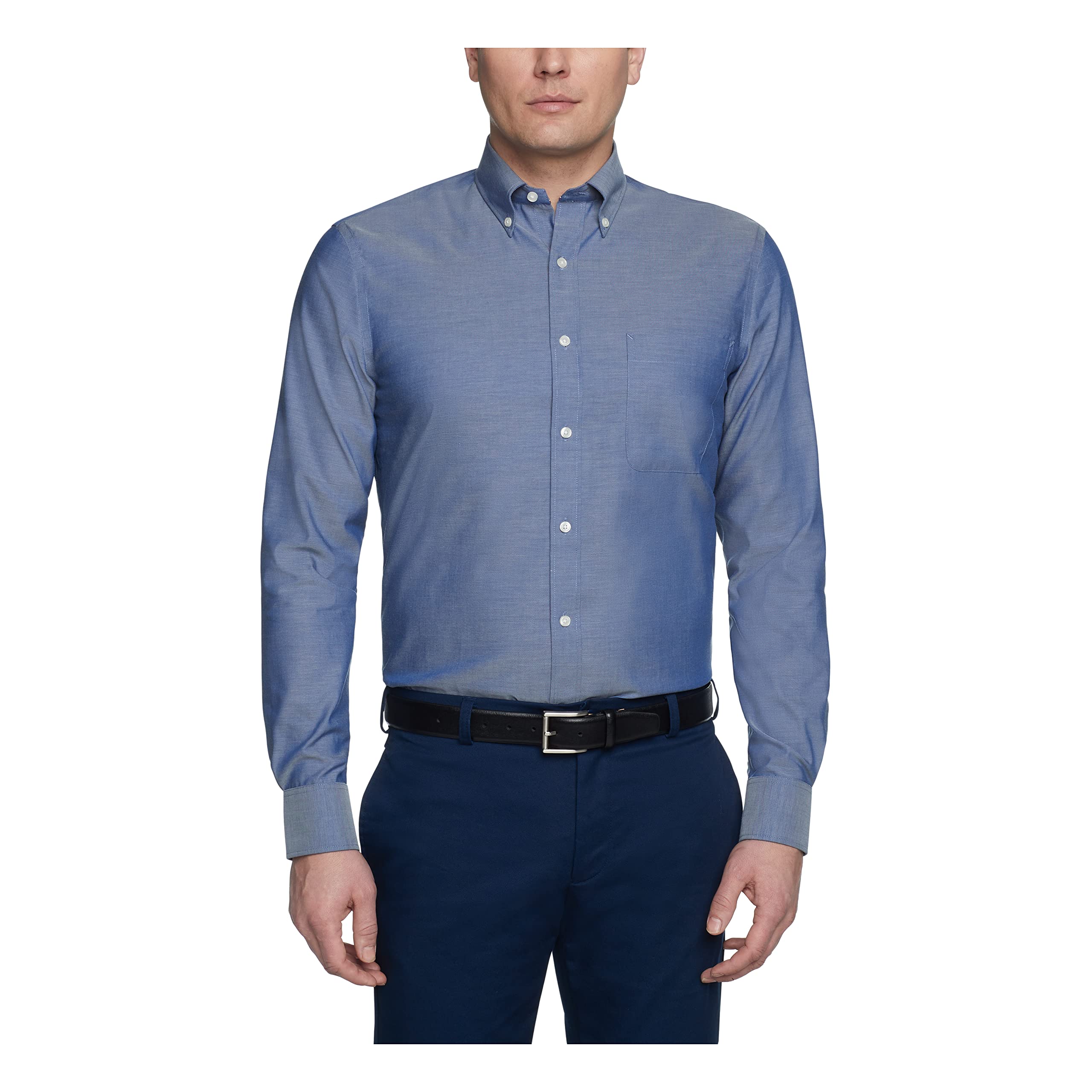 Tommy Hilfiger Men's Non Iron Solid Button Collar Dress Shirt