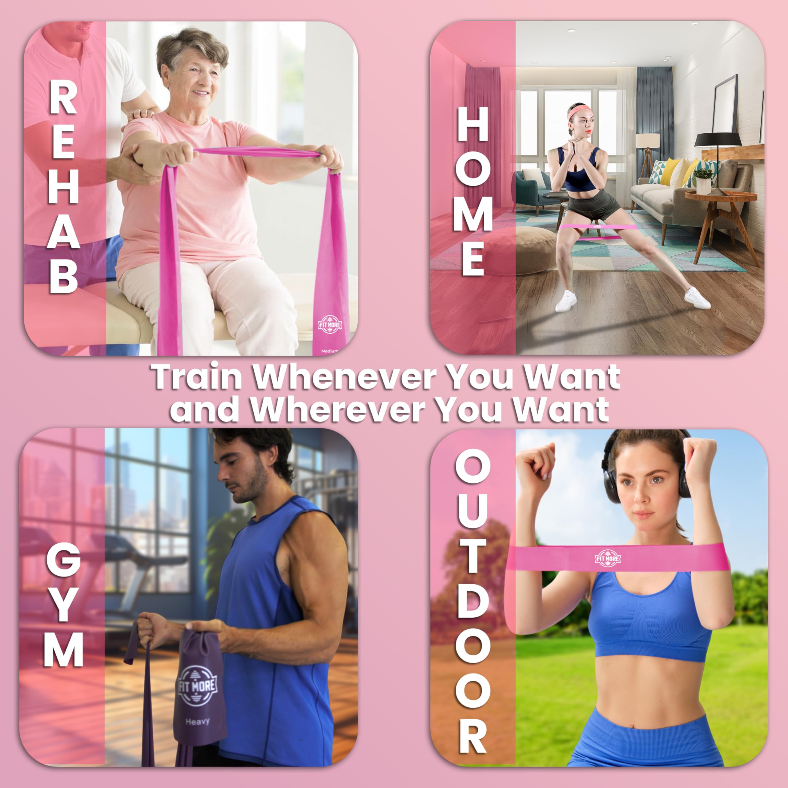 Zestaw opasek oporowych do ćwiczeń, fizjoterapii, treningu siłowego, pilatesu, rehabilitacji, jogi, fitnessu, treningów domowych, 3 płaskich i 5 opasek pętelkowych, opaski do ćwiczeń