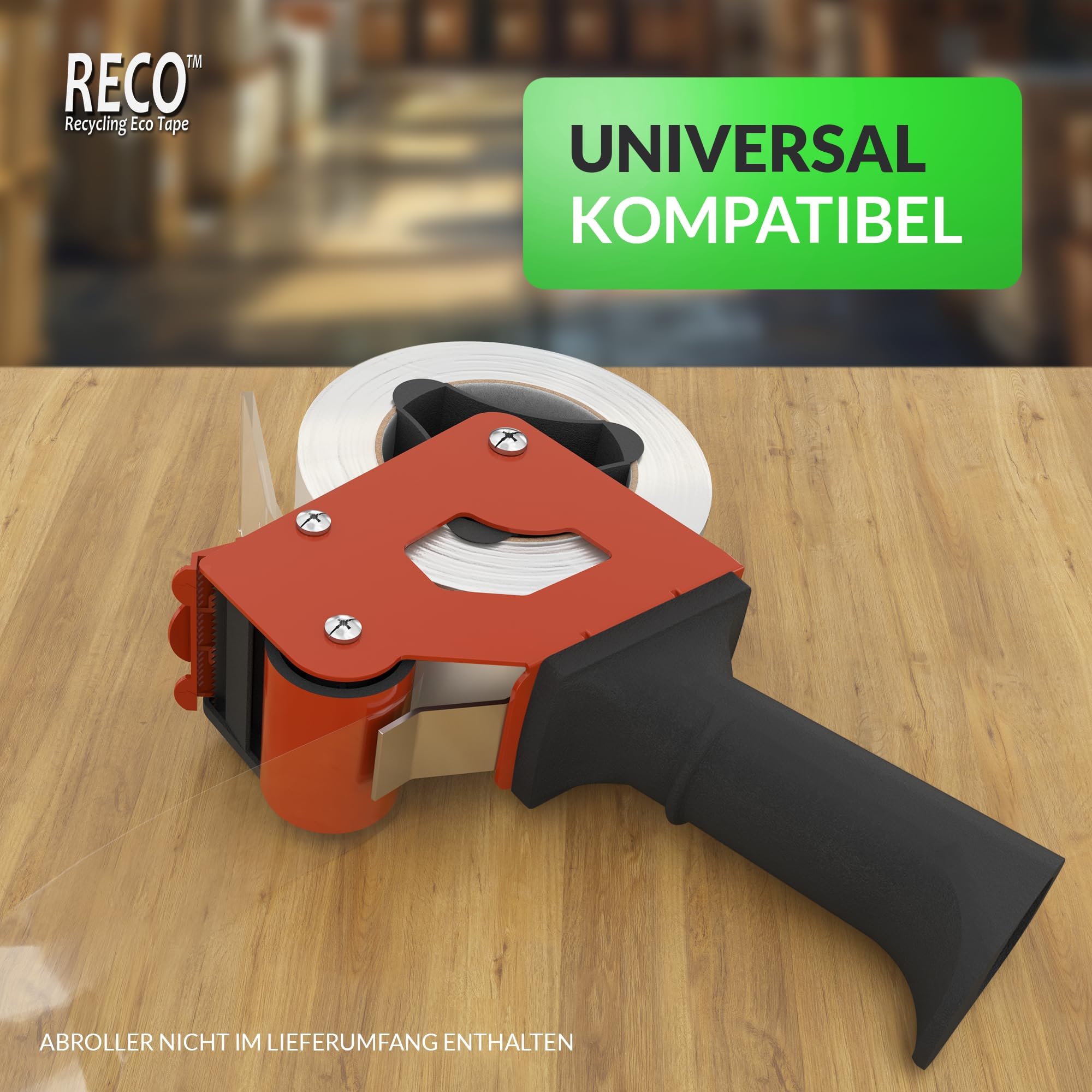 RECO Recycling Paketklebeband mit ECO Print - 36 Rollen x 75m Multipack Extralang - 50mm volle Breite | Transparentes Paketband | aus über 90% recyceltem Material, Universal Packband Klebeband