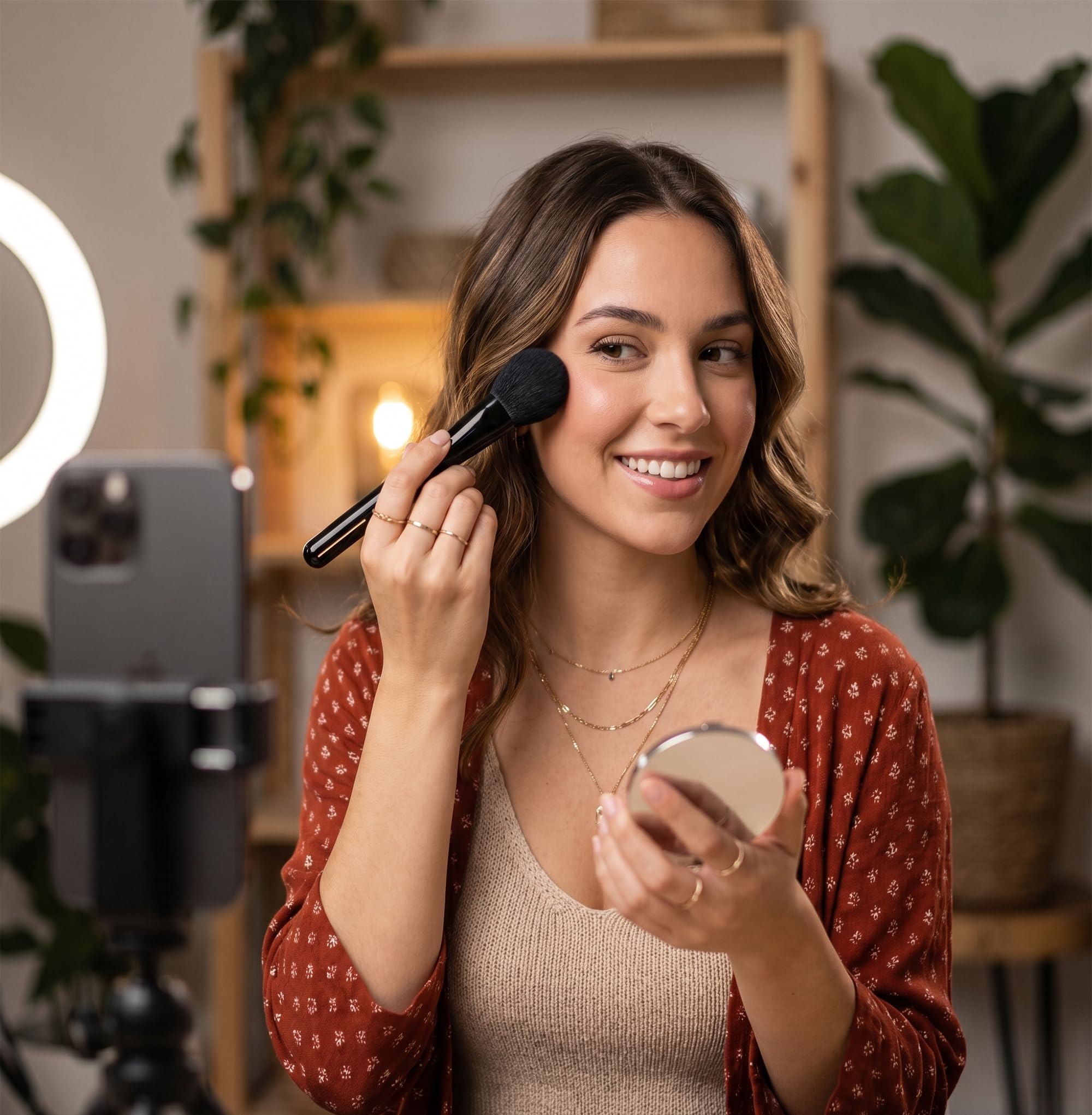 Kali Los Angeles Brochas de maquillaje hechas a mano de lujo, pelo de cabra natural Sokoho, cobre negro, eleva la belleza con precisión, aplicación impecable, esenciales para artistas de maquillaje