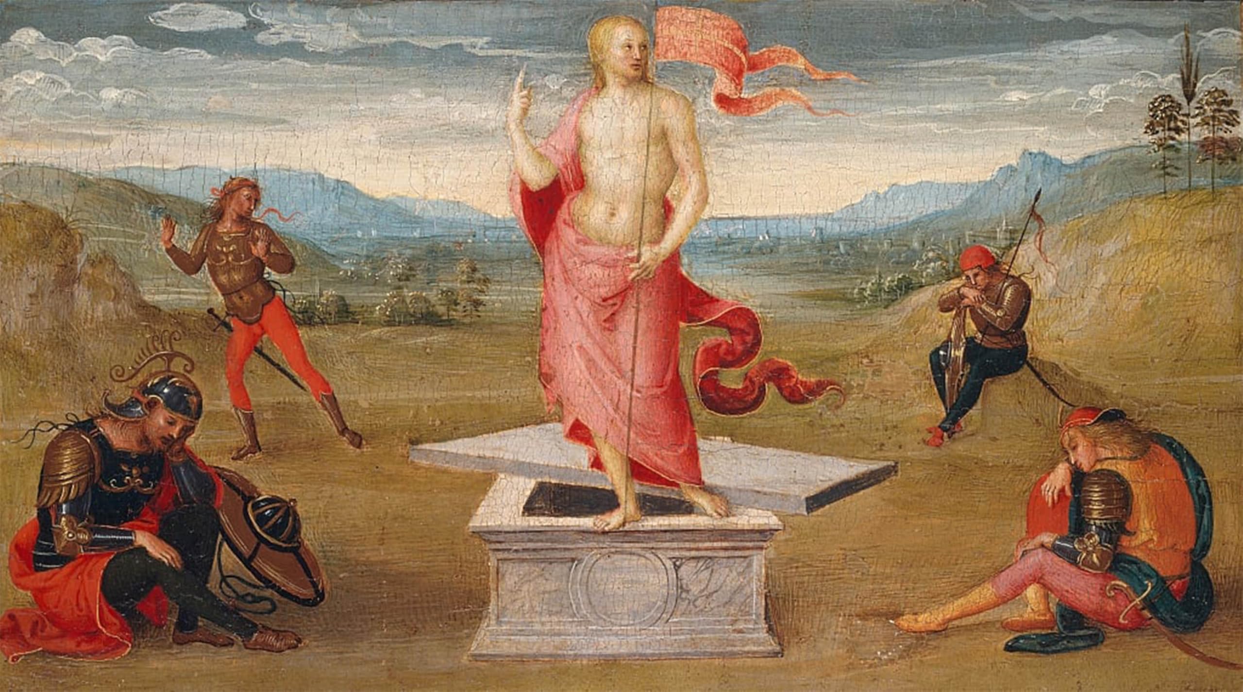 POSTERIIk Famous Print Pop Art Wall Art Graffiti the Resurrection by Pietro Perugino Art Prints for Home Decor 60x90cm