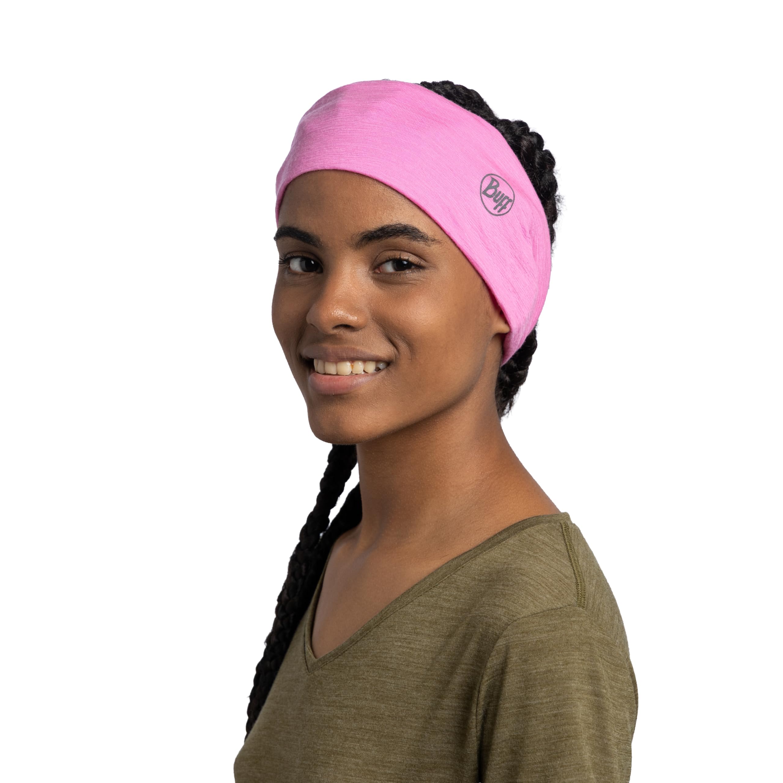 BUFF Opaska LW Merino Wool Reguluje Temperaturę, 100% Wełna Merino, na Świeżym Powietrzu, Zrównoważona, Lekka, Komfort One Size Różowy