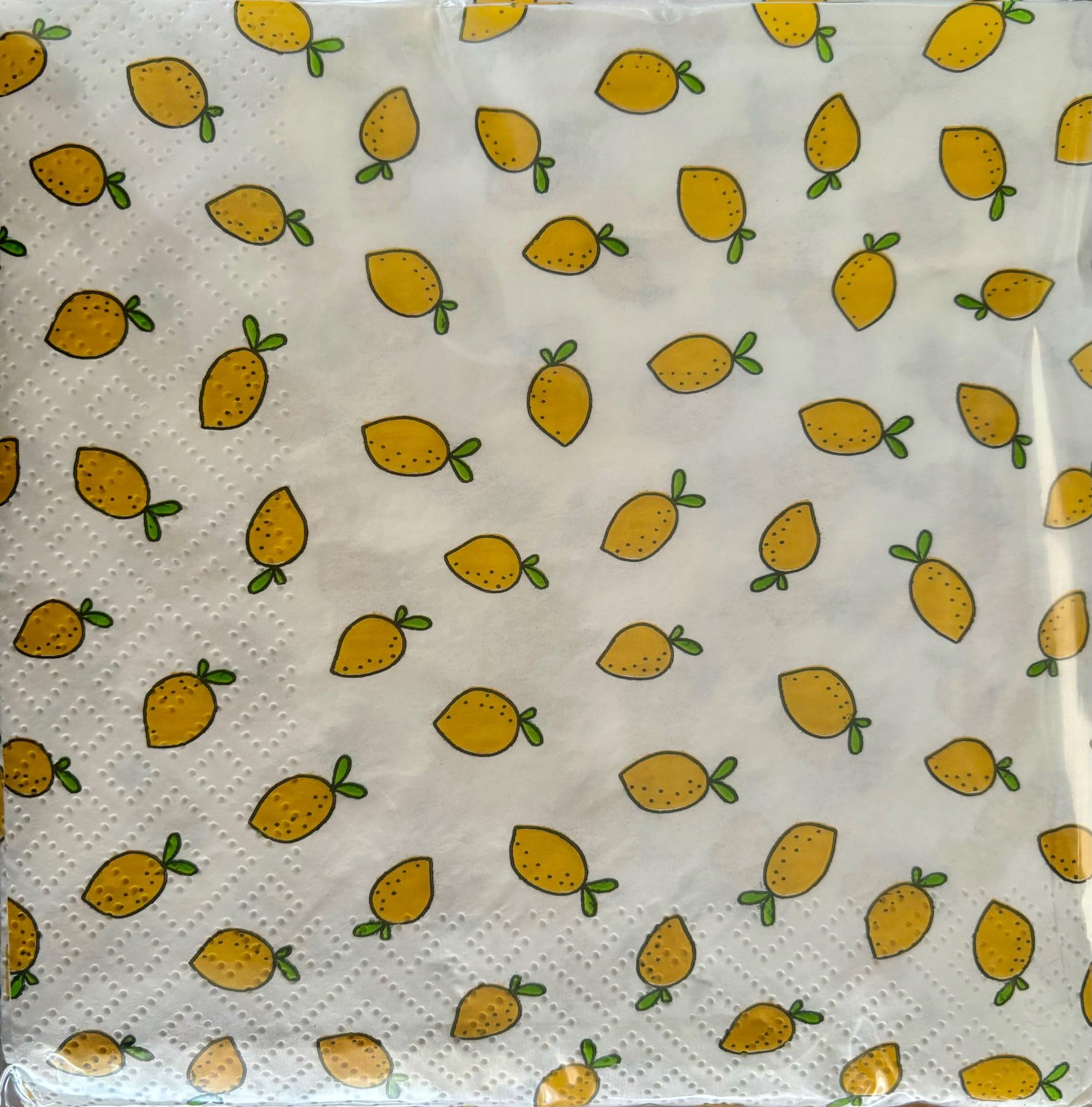 40 Serviettes Décoratives Citron – 33 X 33 Cm, Papier épais | Pour Anniversaire, Mariage, Fête D’été, Décoration Table - 12