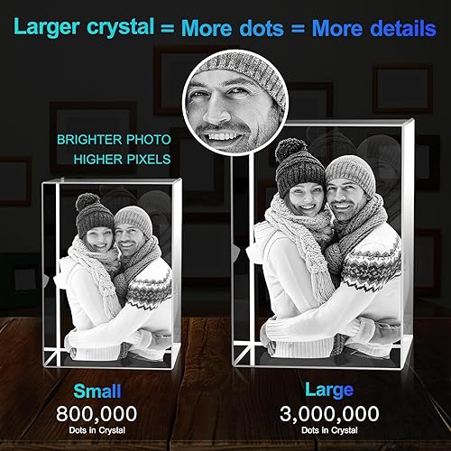 Miniatura 5 de BCSTYPE Foto de cristal 3D, idea de regalo personalizada para el Día de la Madre, regalos de fotos personalizados para ella, mujeres, abuela, cubo