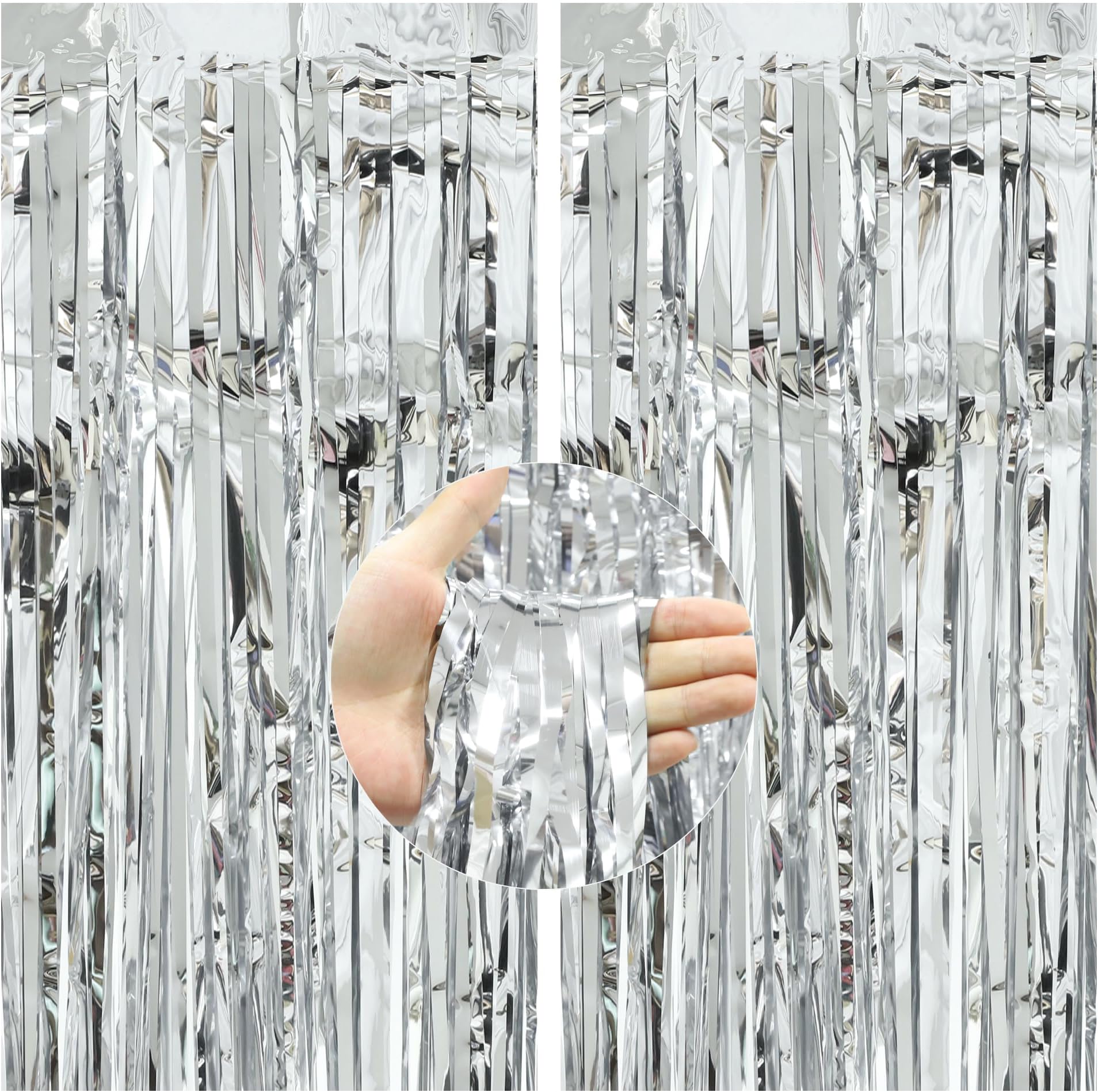 Foil Tinsel Curtain Backdrop - 1M Wide, Multiple Lengths For Party Decor (Birthday, Wedding, Christmas)