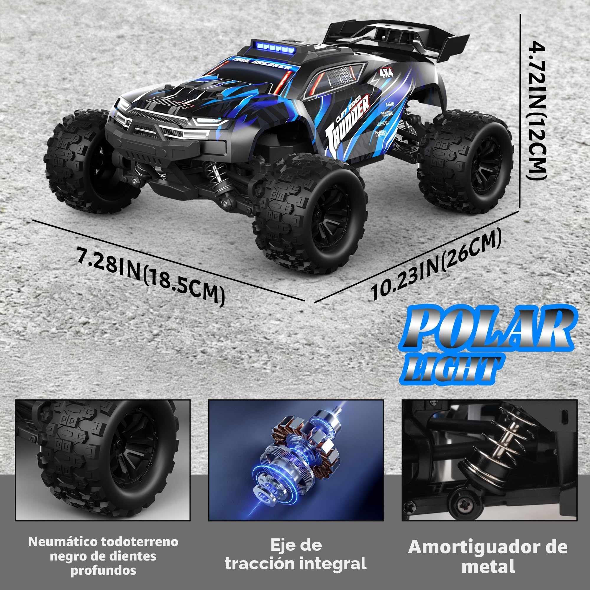 BAZADER Coche Teledirigido Coche RC - 1:18 Coches De Control Remoto 40km/H 2.4ghz 4wd Todoterreno Off-Road Drift Truck- Remote Control Car con Baterías Recargables