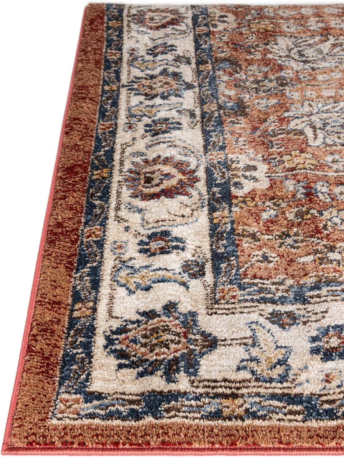 Unique Loom Utopia Collection Traditional Classic Vintage Inspired Area Rug with Warm Hues (2' 0 x 6' 0 Runner, Terracotta/Beige)