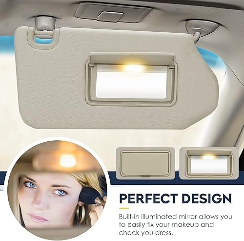Miniatura 4 de Visera solar del lado izquierdo del conductor con luz para Nissan Pathfinder 2013-2018 (no compatible con Altima), para Infiniti QX60 2014-2017,