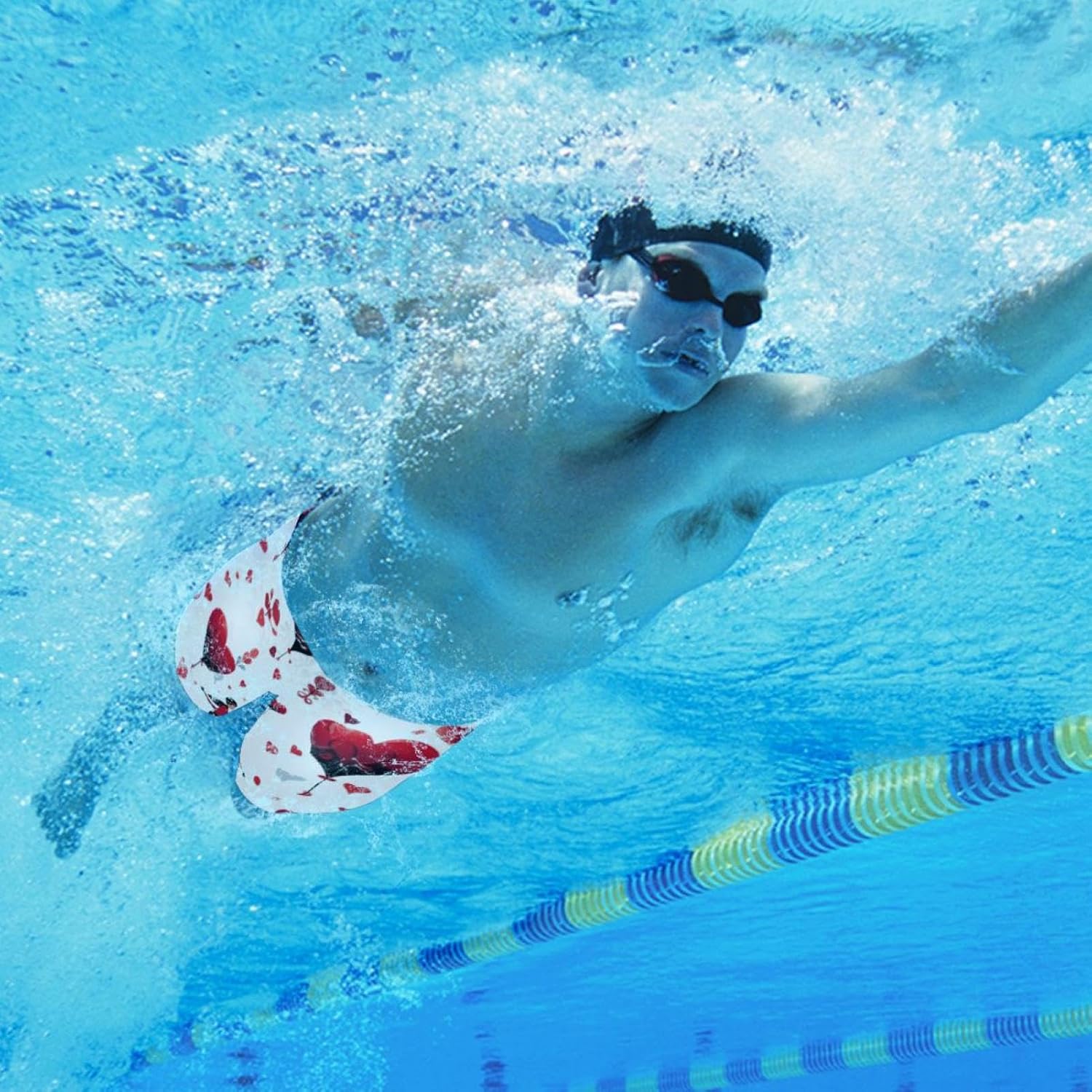 Valentine's Day Men's Swimsuit Jammer Quick Dry Swim Jammer Racing & Training Swimsuit
